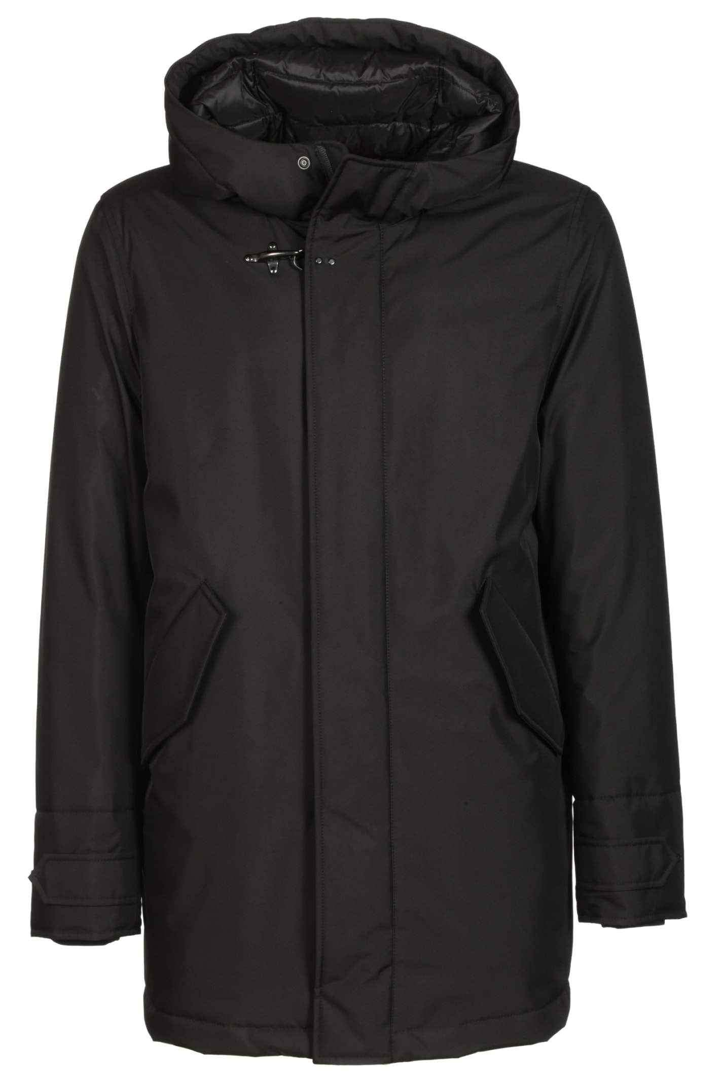 Fay Regular Plain Hooded Raincoat