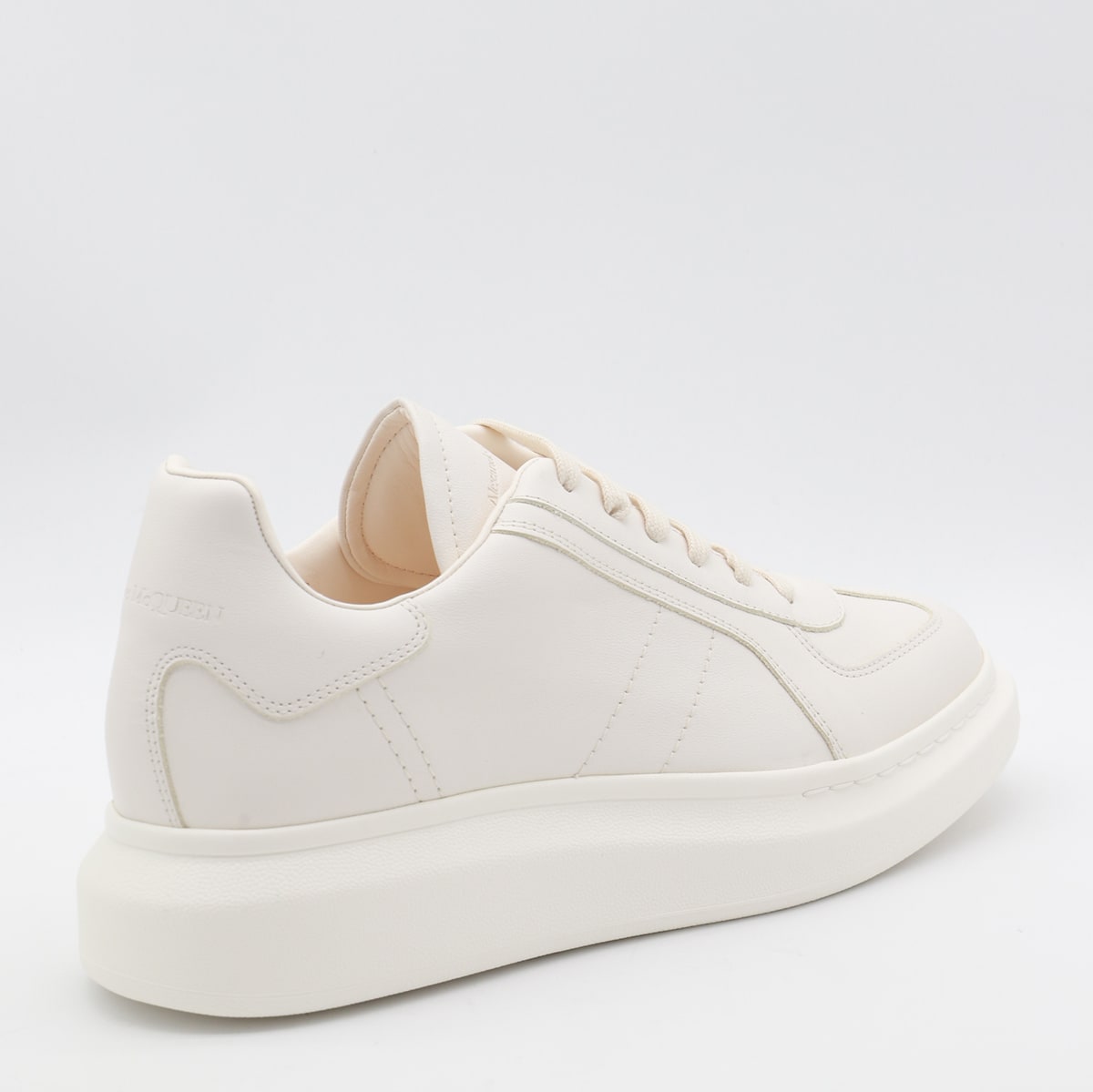 Shop Alexander Mcqueen White Leather Sneakers