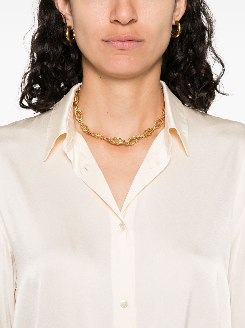 Forte Forte Essential Heavy Stretch Silk Satin Shirt In Neutral