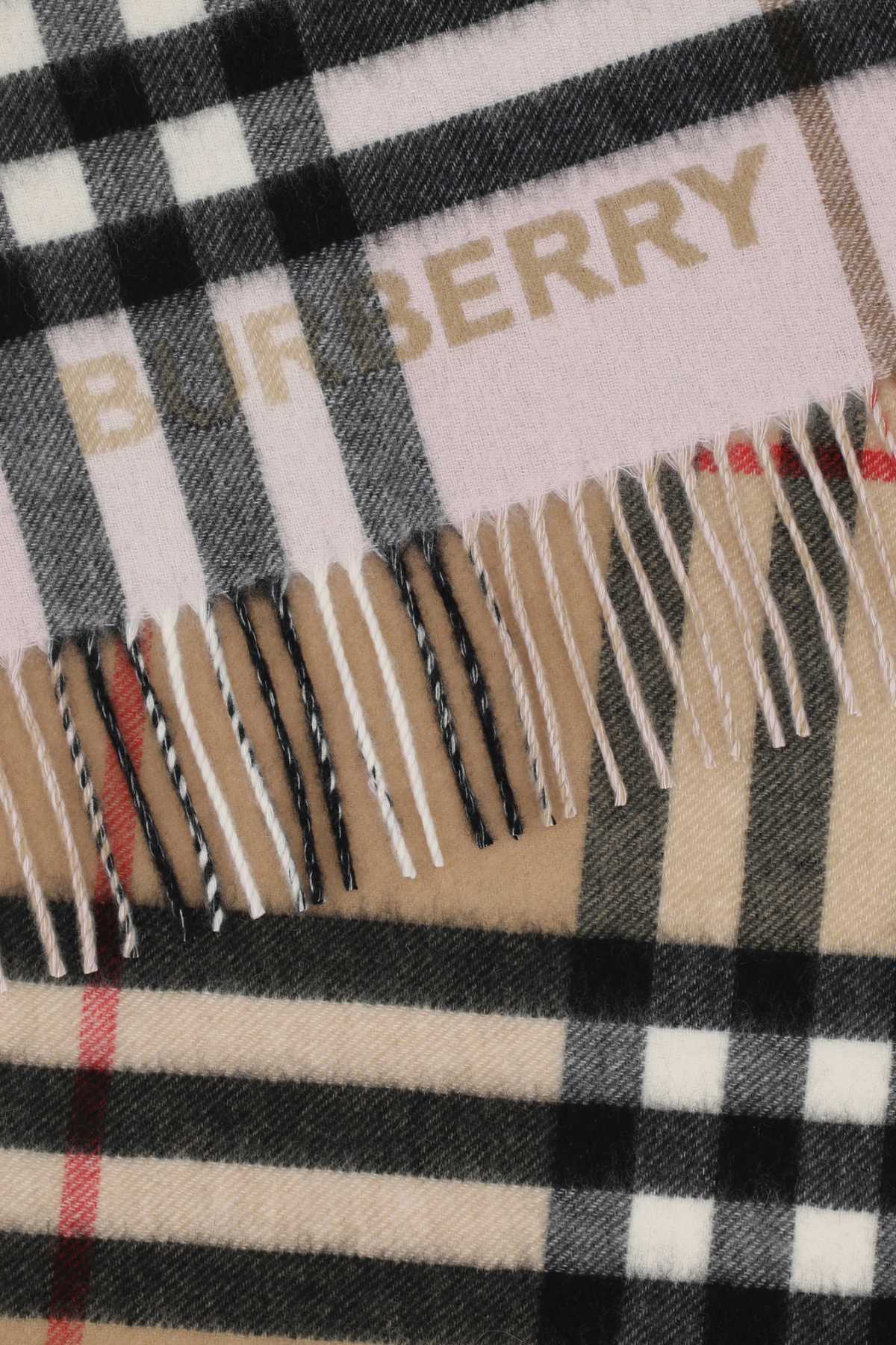 Shop Burberry Embroidery Cashmere Scarf In A7026