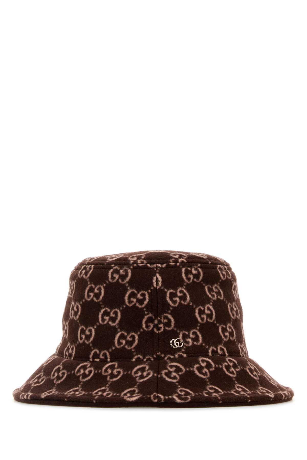 Gucci Embroidered Wool Blend Bucket Hat In Brown