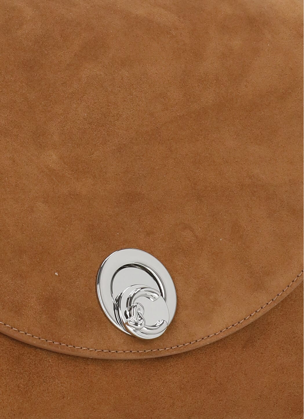 Coccinelle Suede Leather Shoulder Bag With Top Handle In Brown