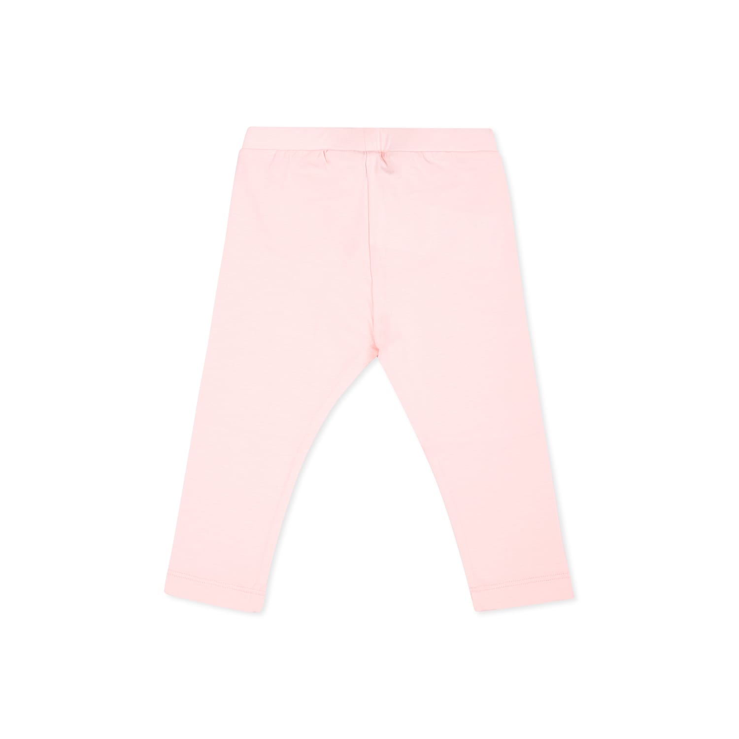 Shop Moschino Pink Leggings For Baby Girl With Logo