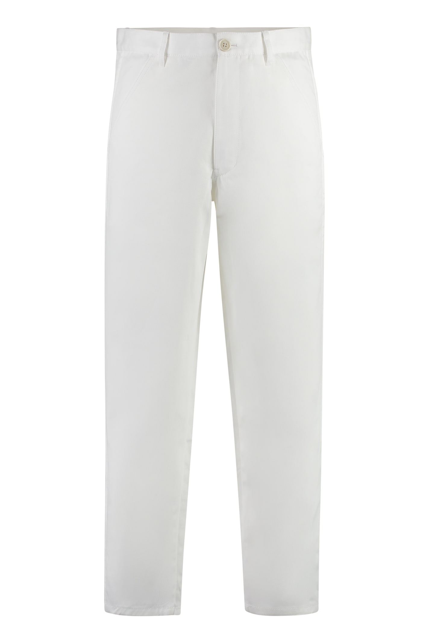 Comme Des Garçons Shirt Cotton Trousers In White