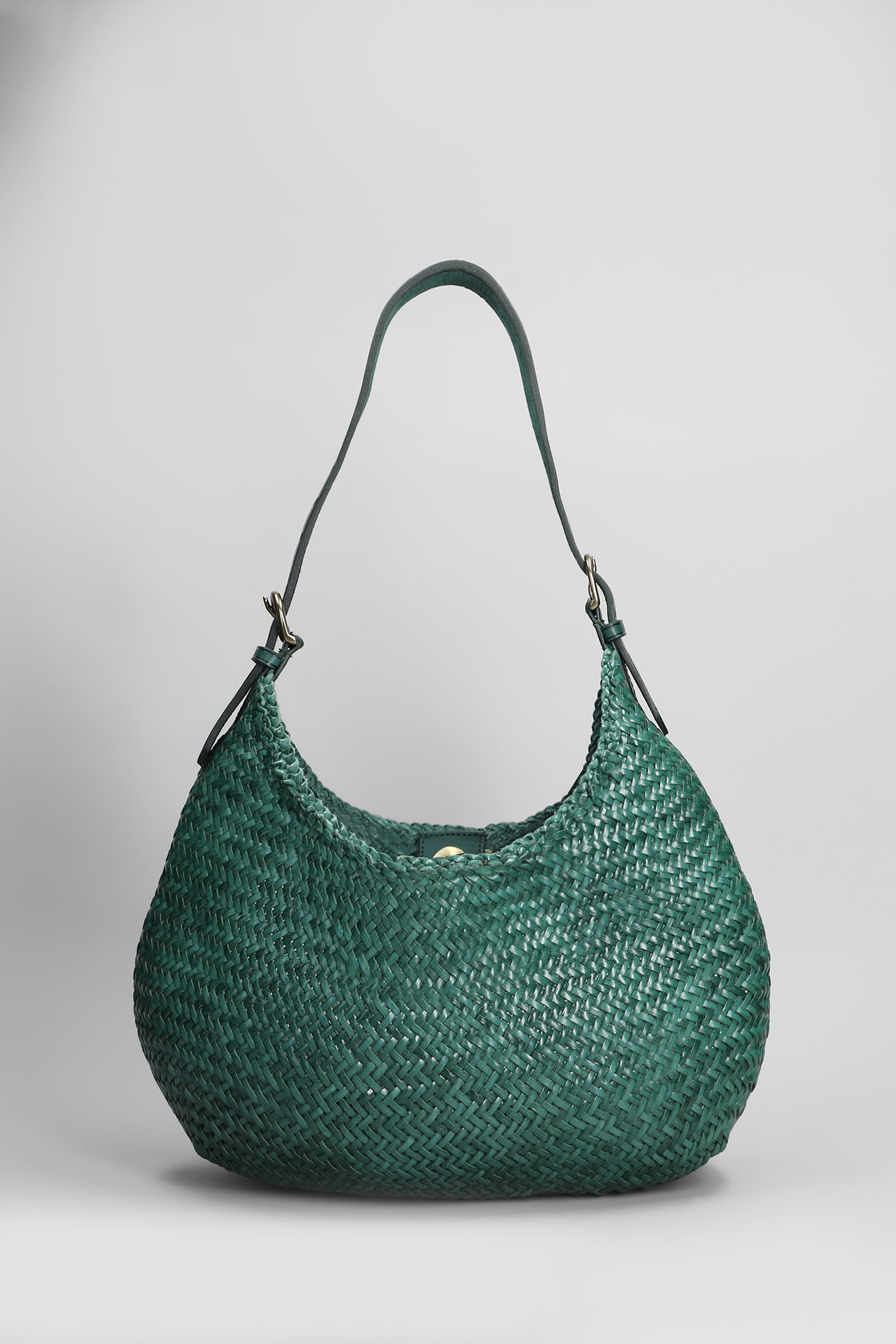 Luna Mezza Tote In Green Leather