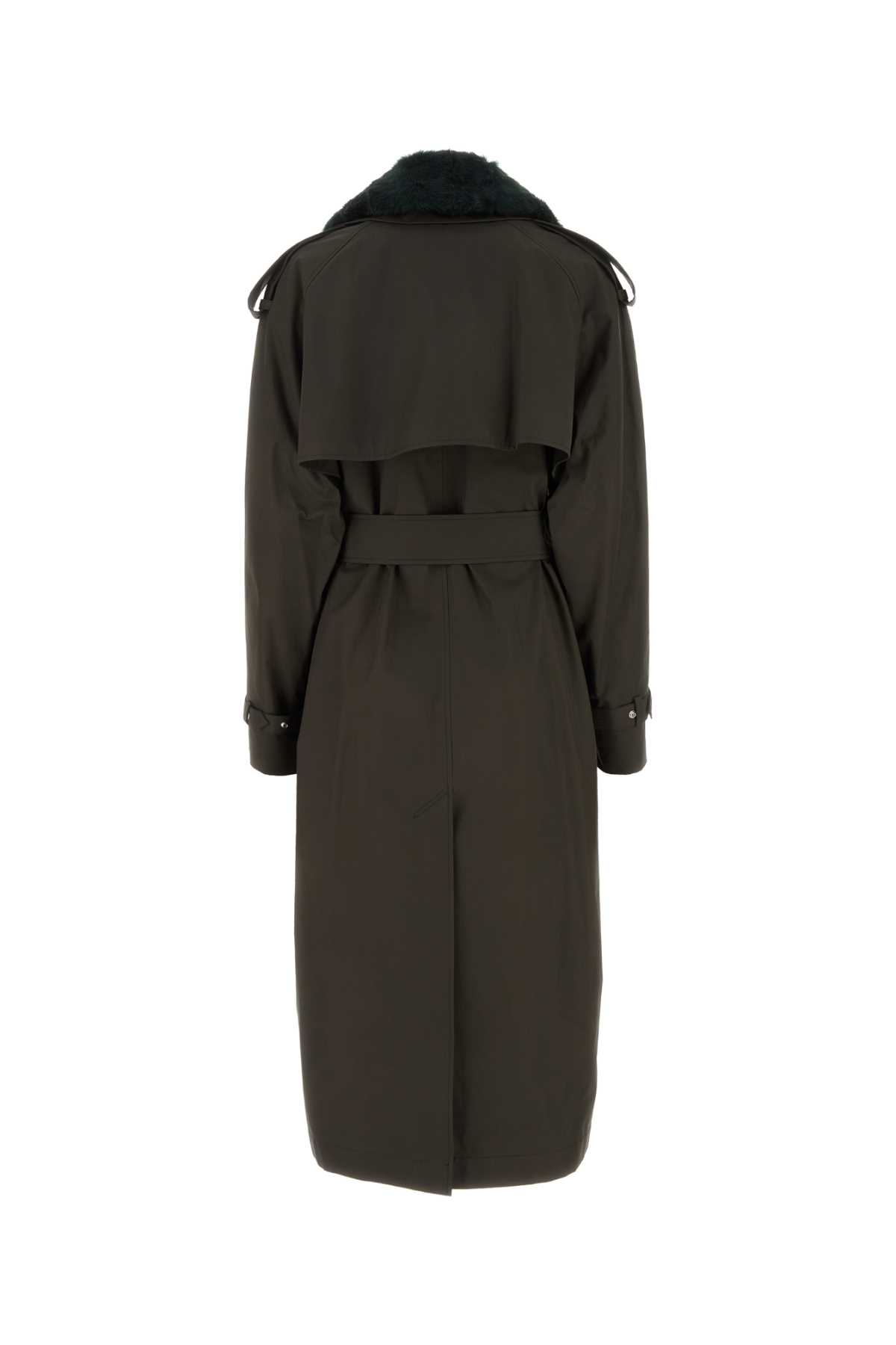 Shop Burberry Chocolate Cotton Oversize Kennington Trench Coat In Otter