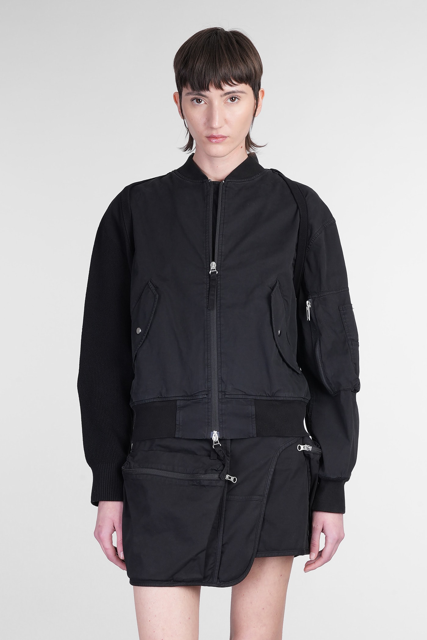 Helmut Lang Bomber In Black Cotton