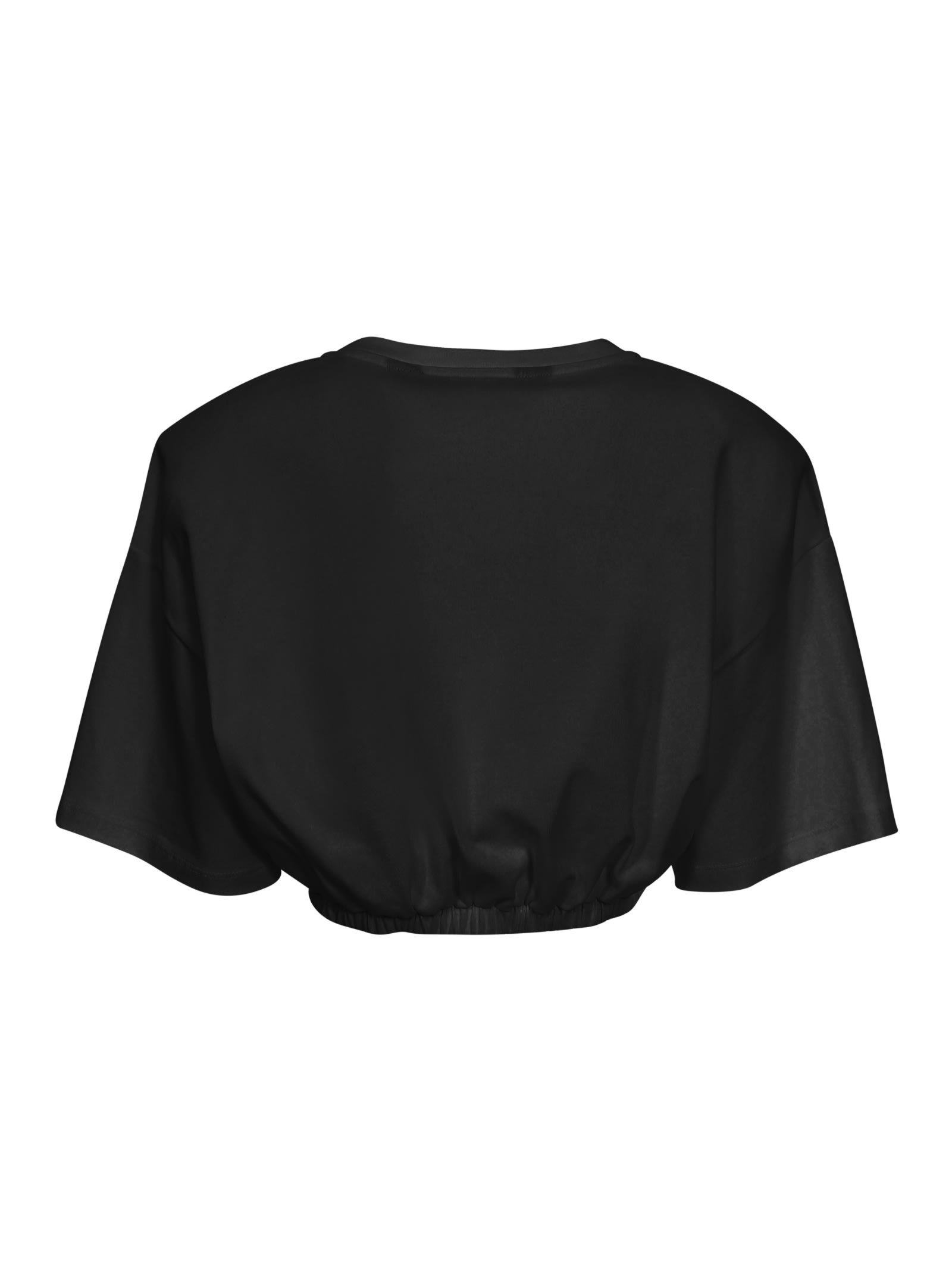 Just Cavalli Logo-print Cotton Crop Top In Black