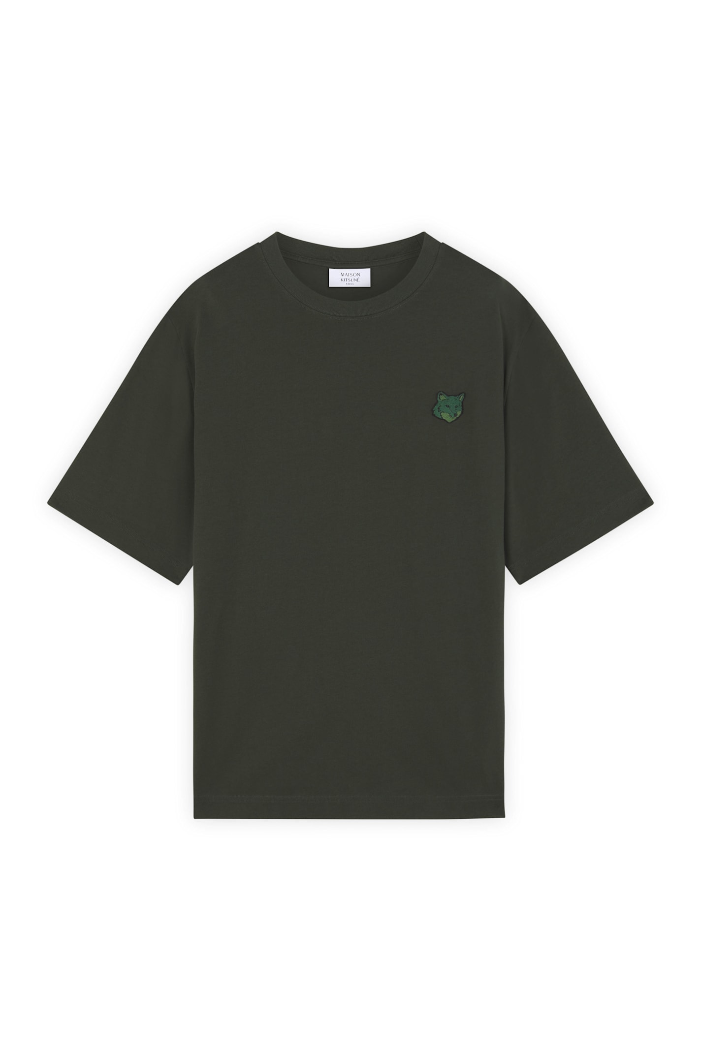 Maison Kitsuné Bold Fox Head Patch Oversize Tee Shirt In Ranger Green