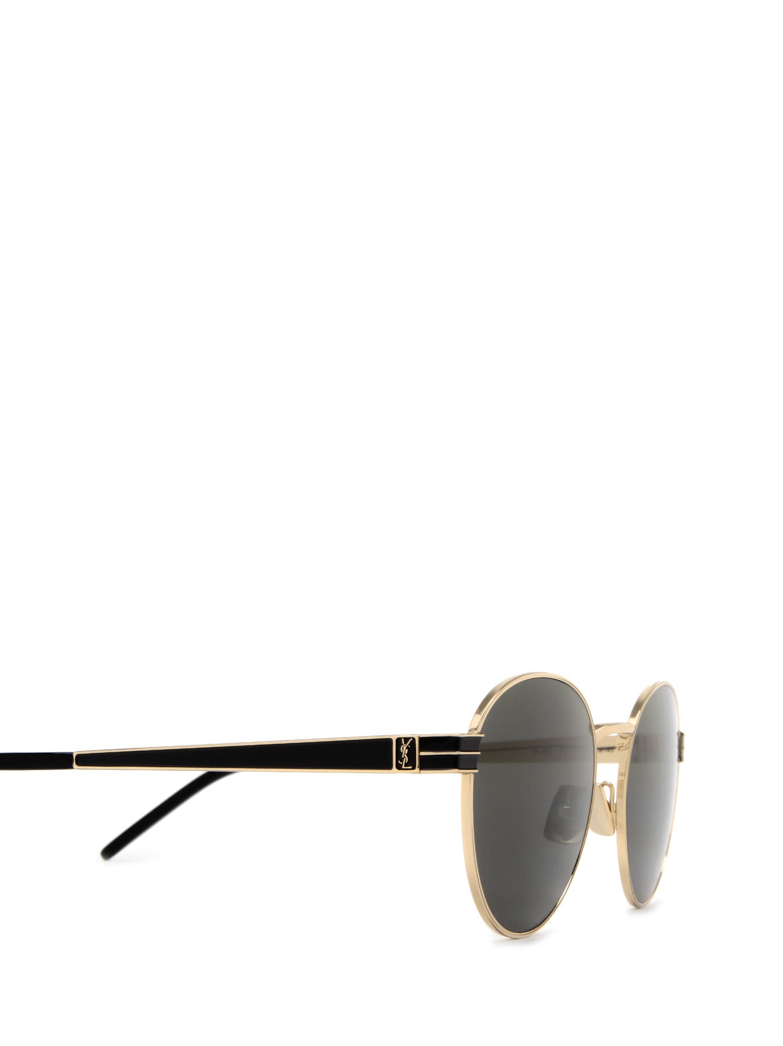 Shop Saint Laurent Sl M62 Gold Sunglasses