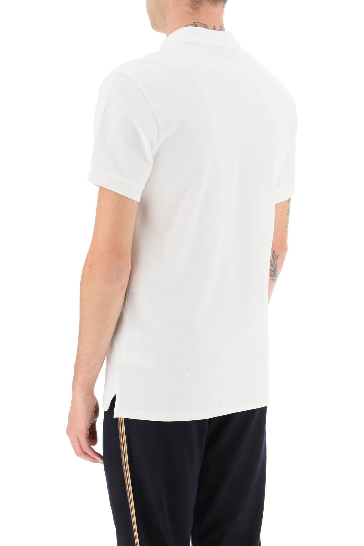 Shop Ps By Paul Smith Organic Cotton Slim Fit Polo Shirt In White (white)