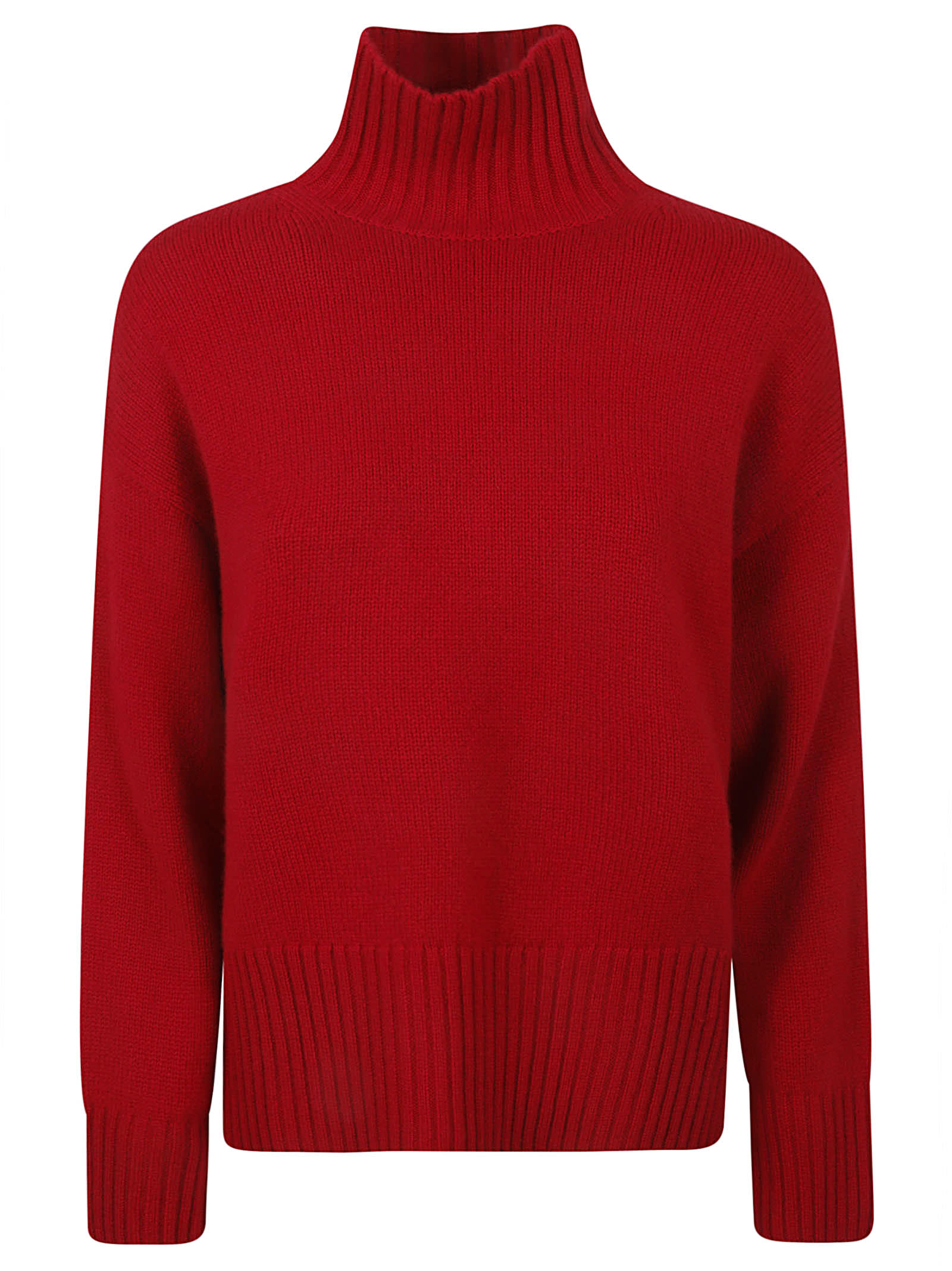 Shop Be You Ribbed Neck Sweater In Red Lipstick