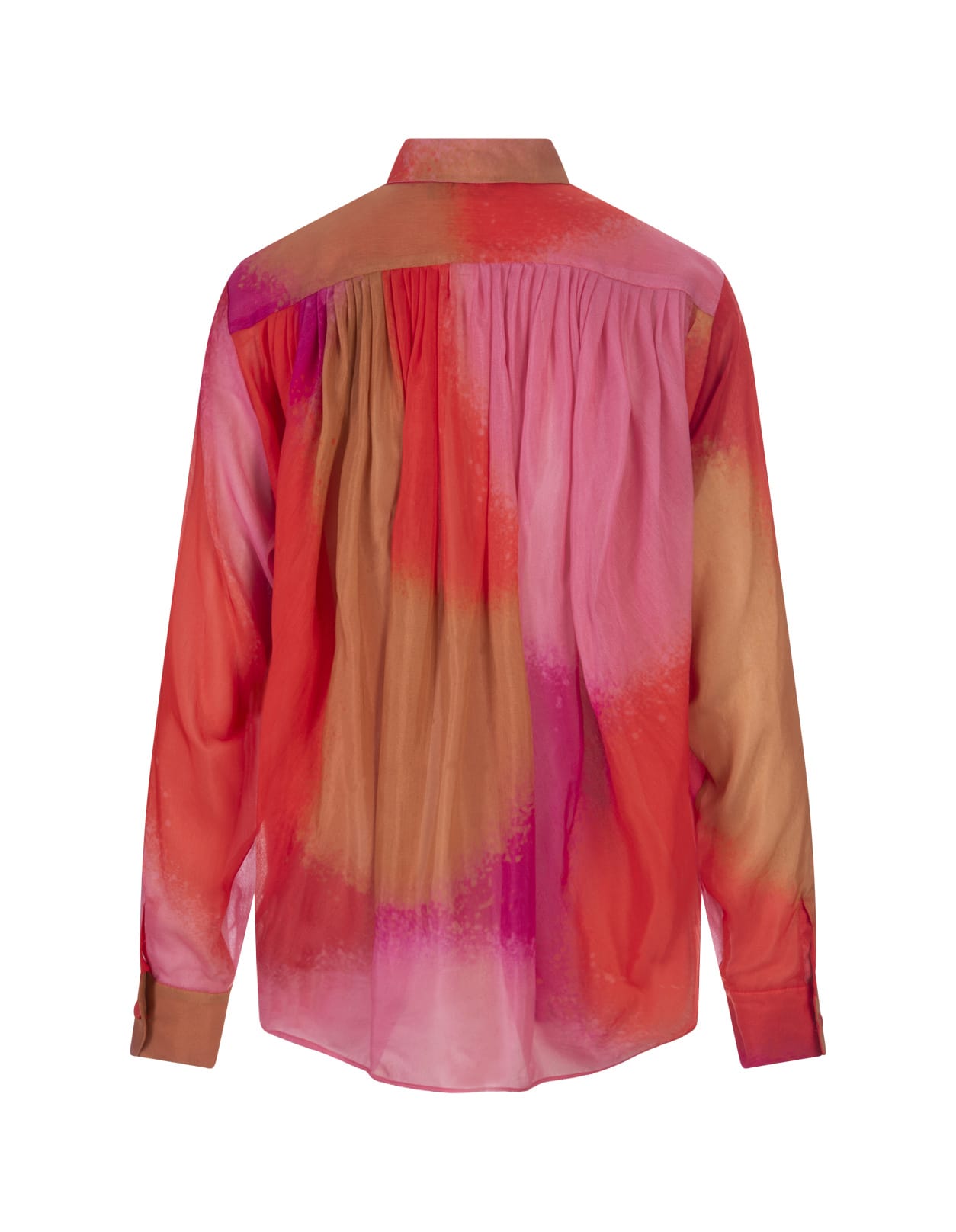 Shop Gianluca Capannolo Multicolour Silk Shirt With Gathering