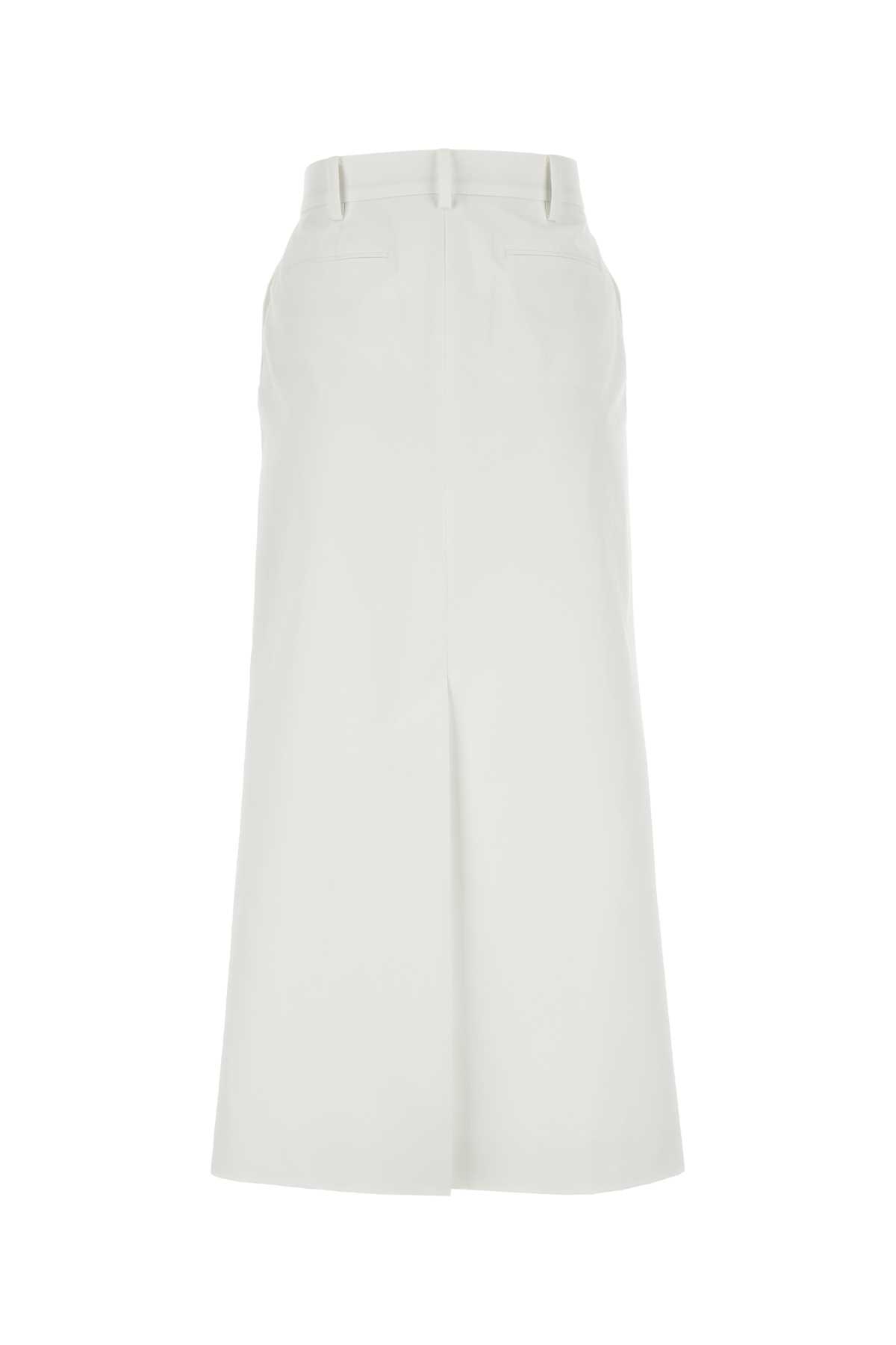 Shop Valentino White Cotton Skirt In Biancoottico