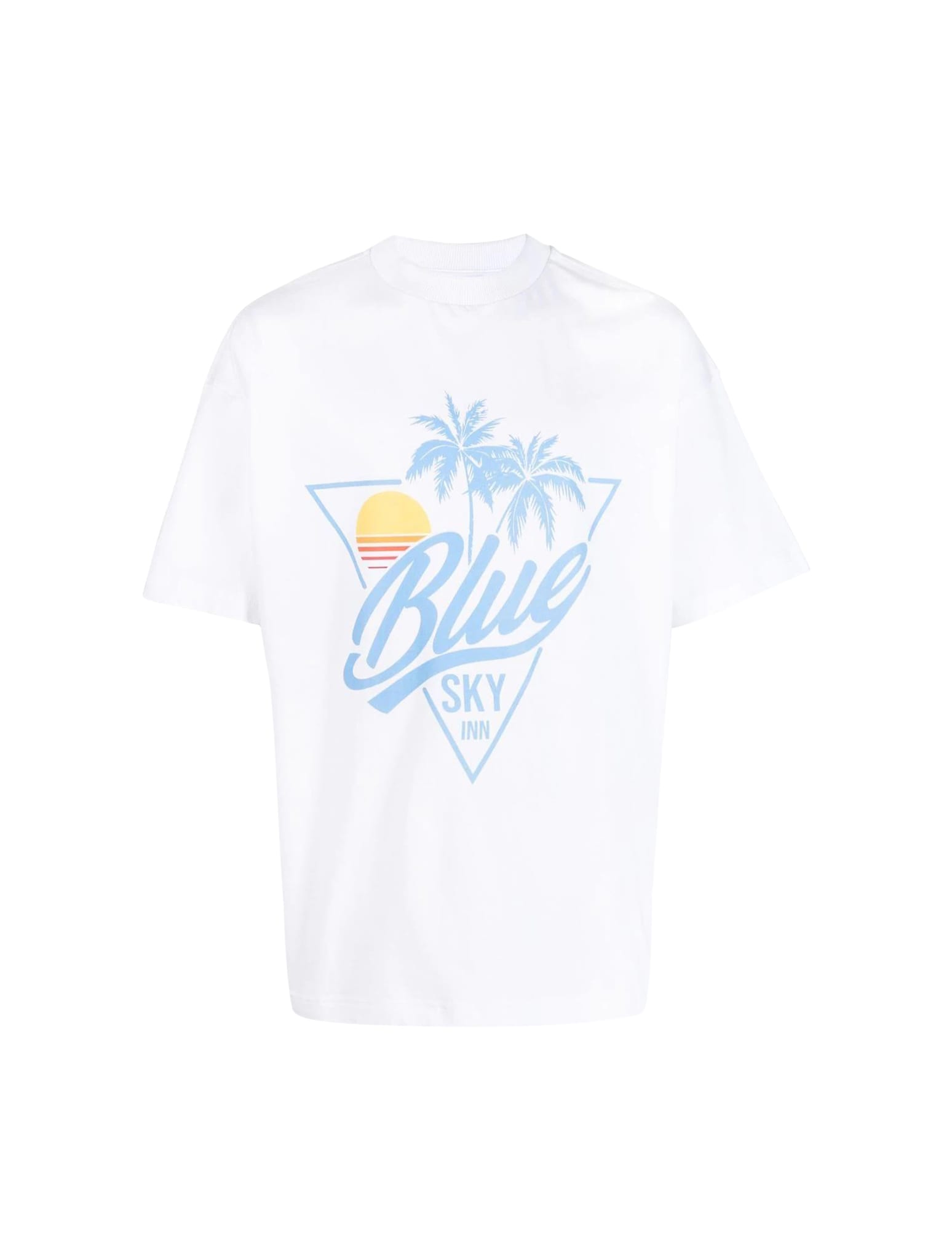 Blue Sky Inn Sunset Logo Graphic Tee In Wht White