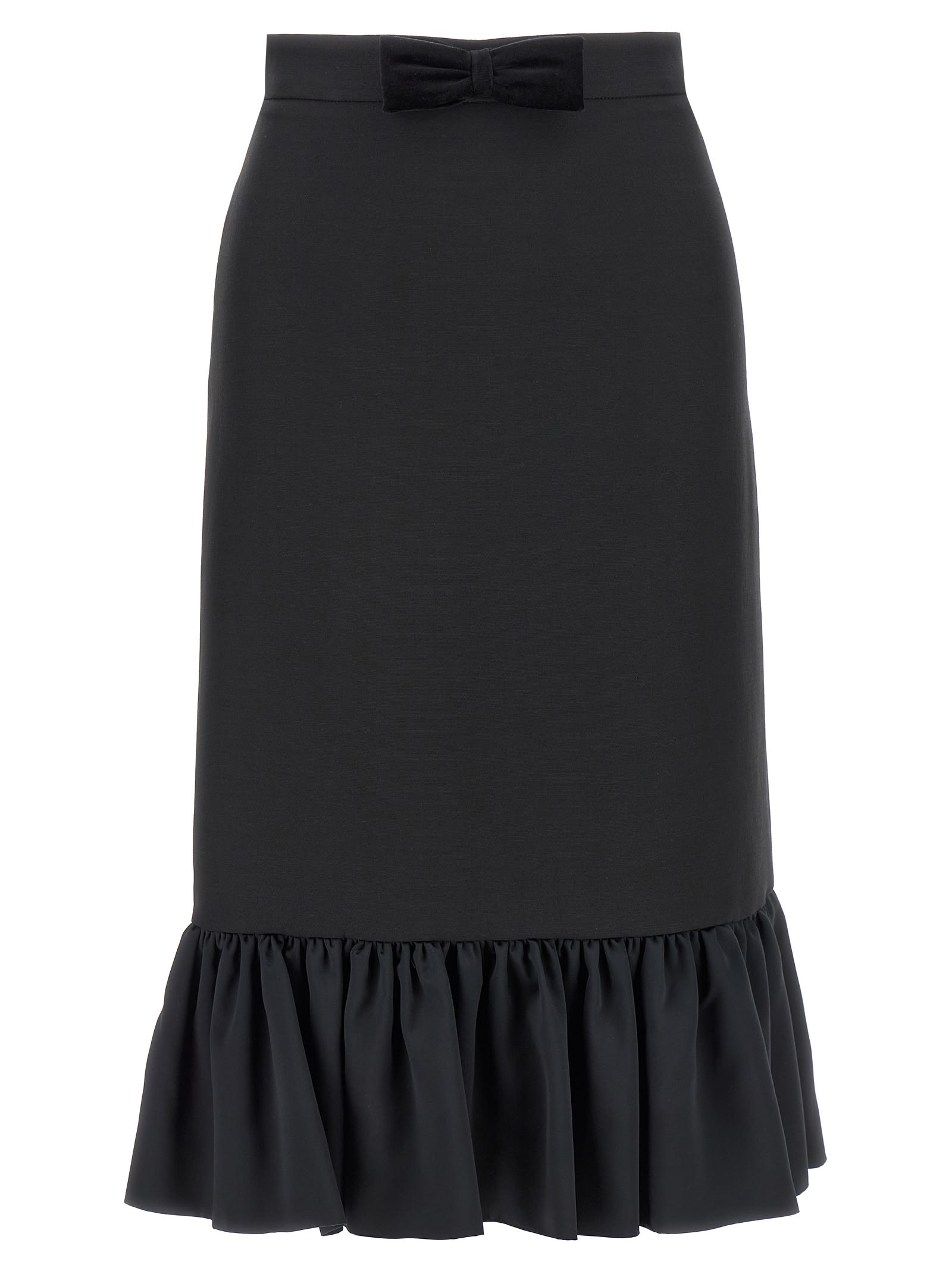 Valentino Black Crepe Couture Skirt In Black