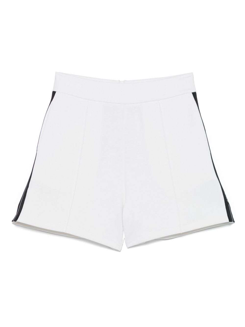 Ea7 Stripe-trim Track Shorts In White