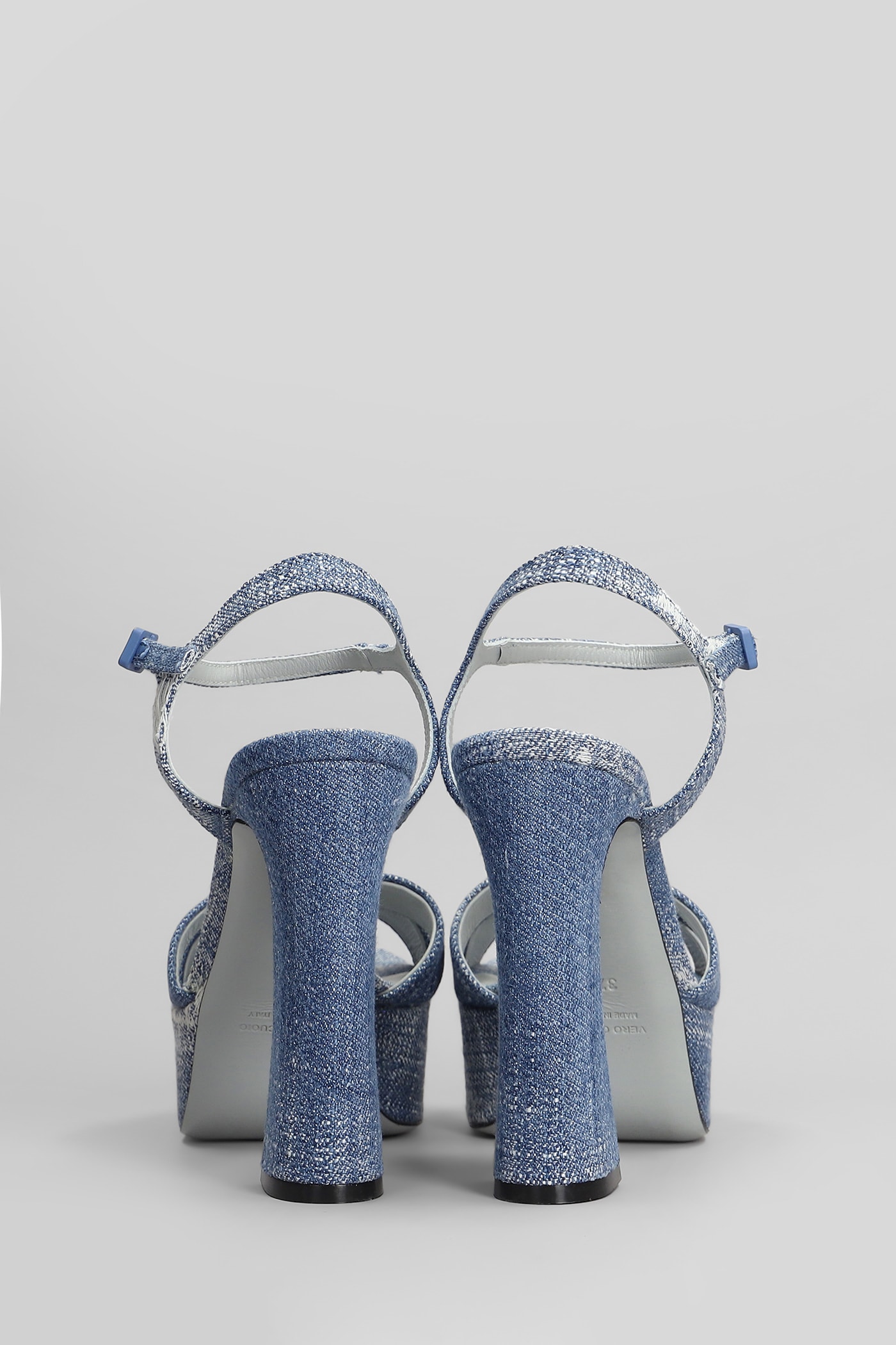 Shop Roberto Festa Stella Sandals In Blue Denim