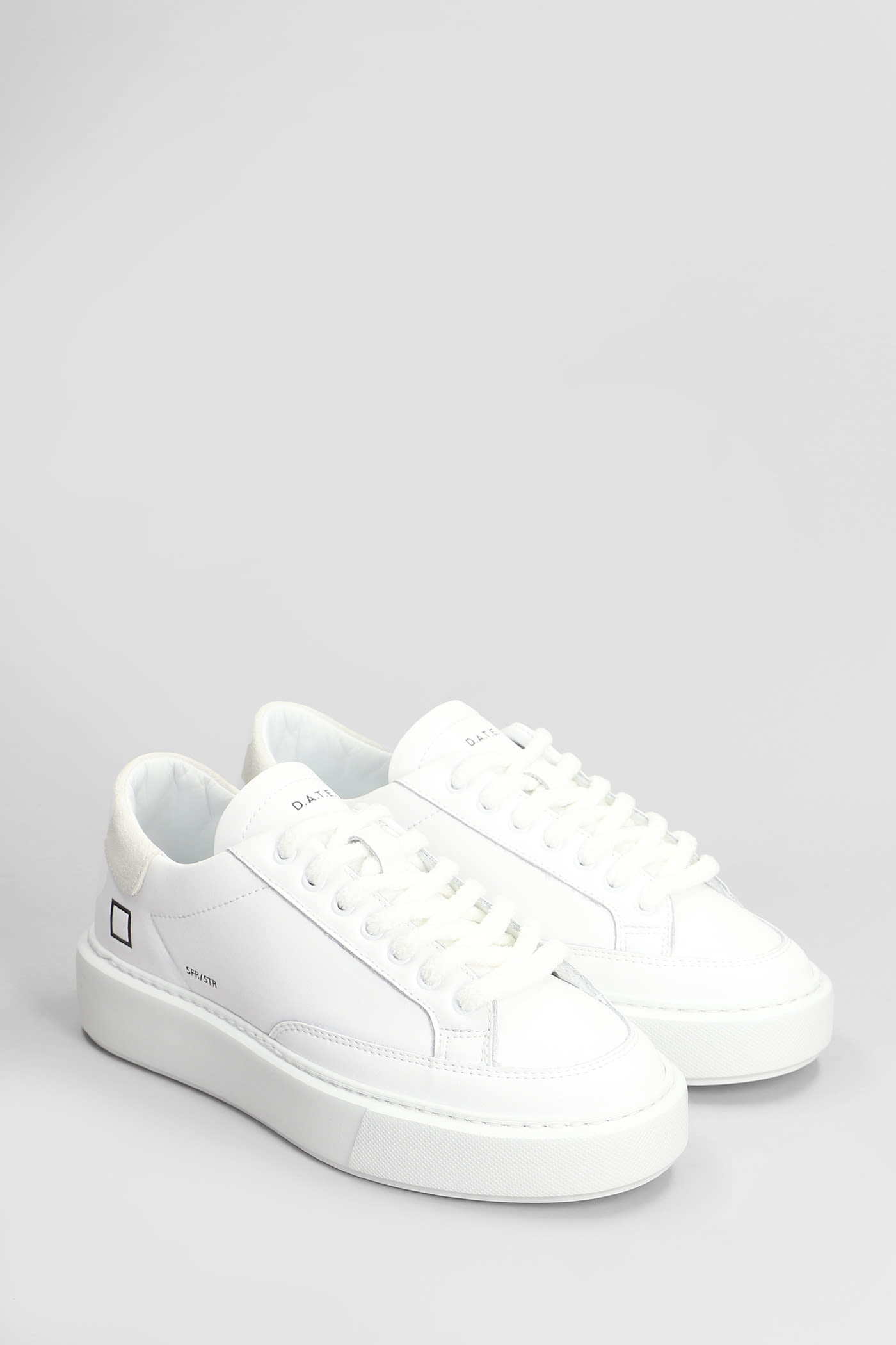 Shop Date Sfera Stripe Sneakers In White Leather