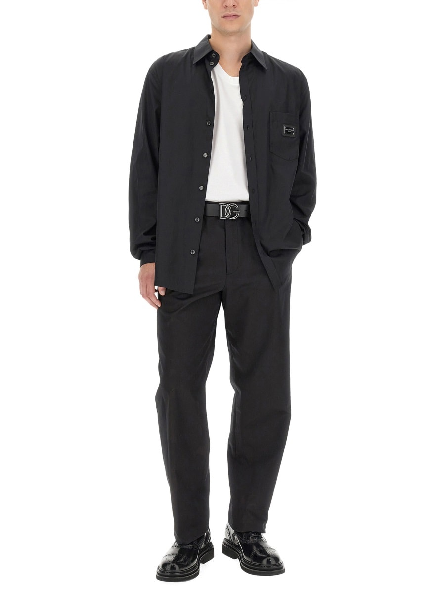 Shop Dolce & Gabbana Gabardine Pants In Black