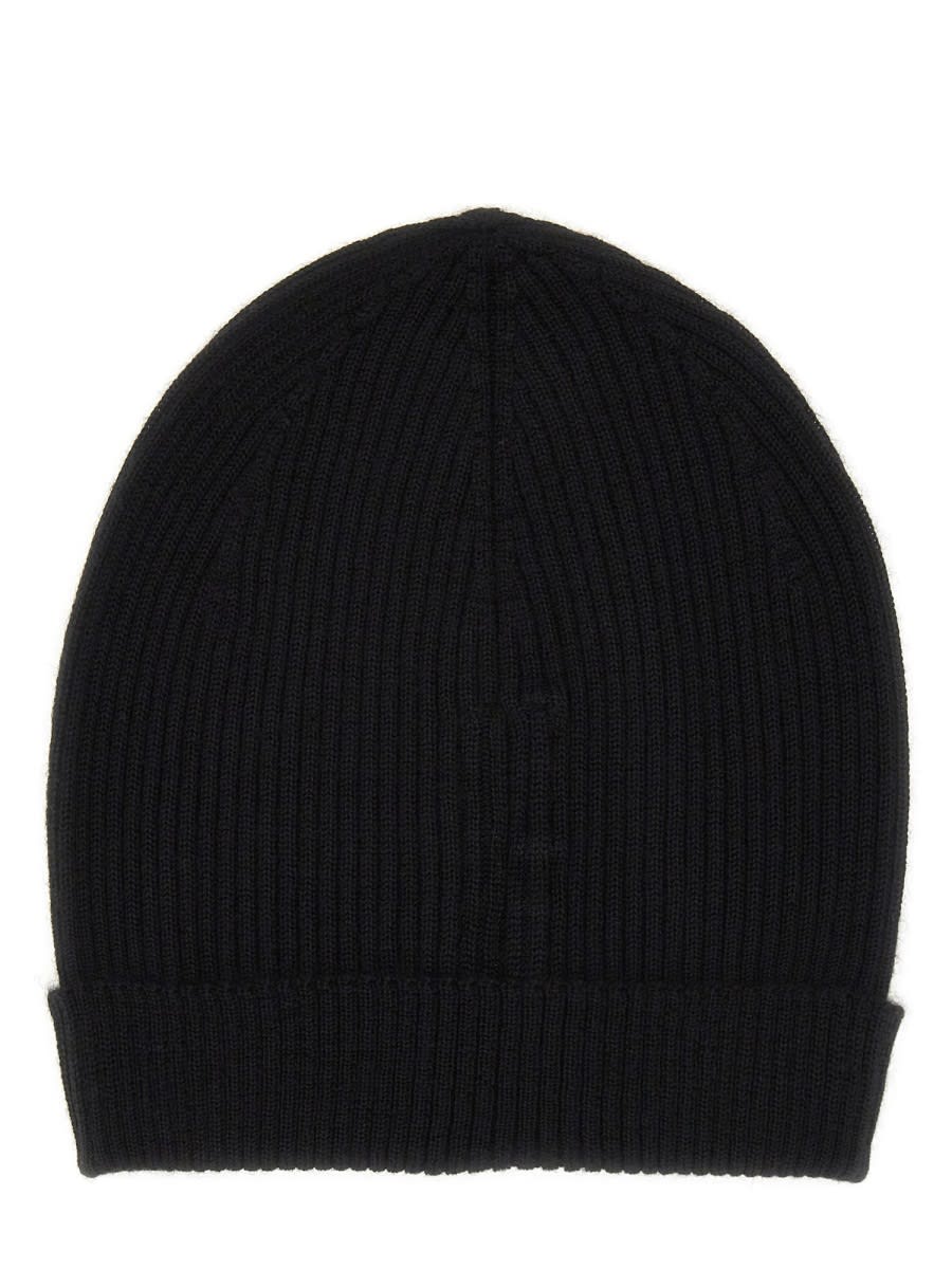 Rick Owens Ribbed Texture Folded Brim Hat In Black