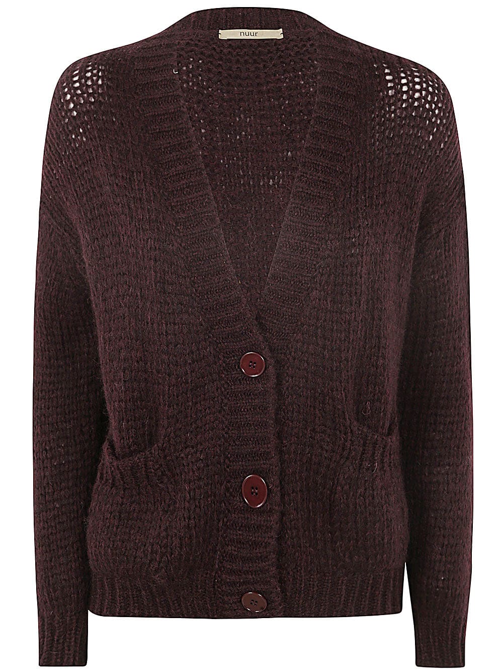 Shop Nuur Long Sleeves Over Cardigan In Bordeaux