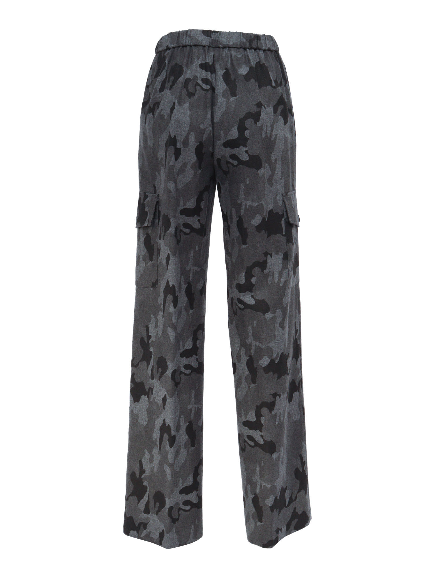 Aspesi Camouflage Cargo Pants In Grey