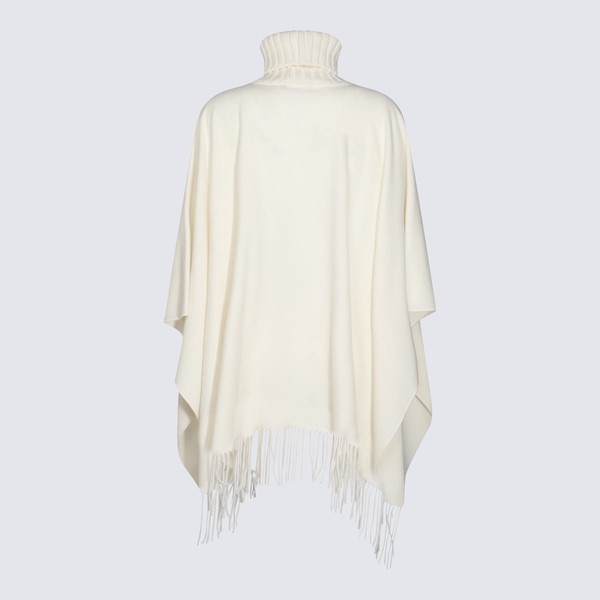 Shop Fabiana Filippi White Wool Capes In Rafia