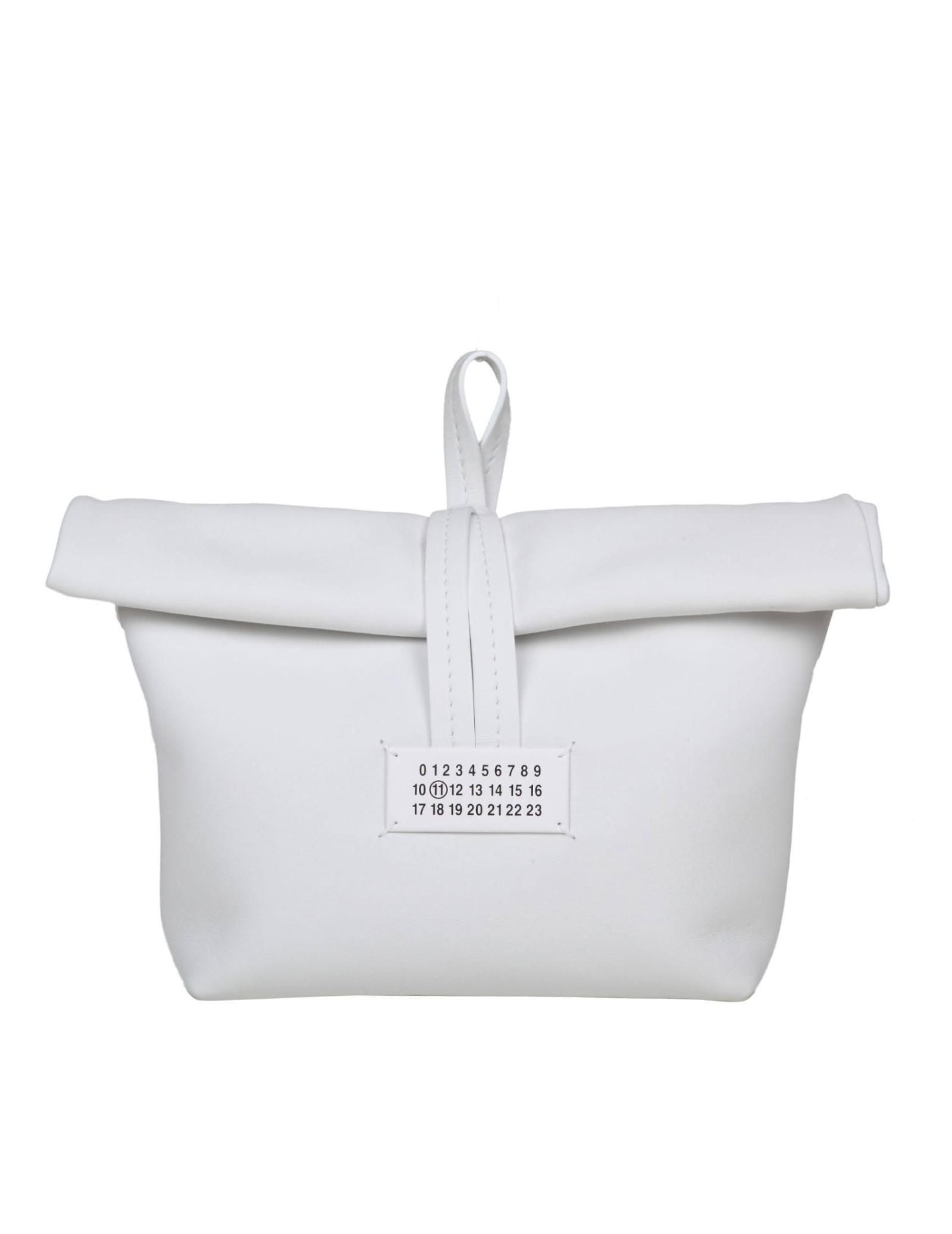 Shop Maison Margiela Clutch Bag In Soft White Color Leather