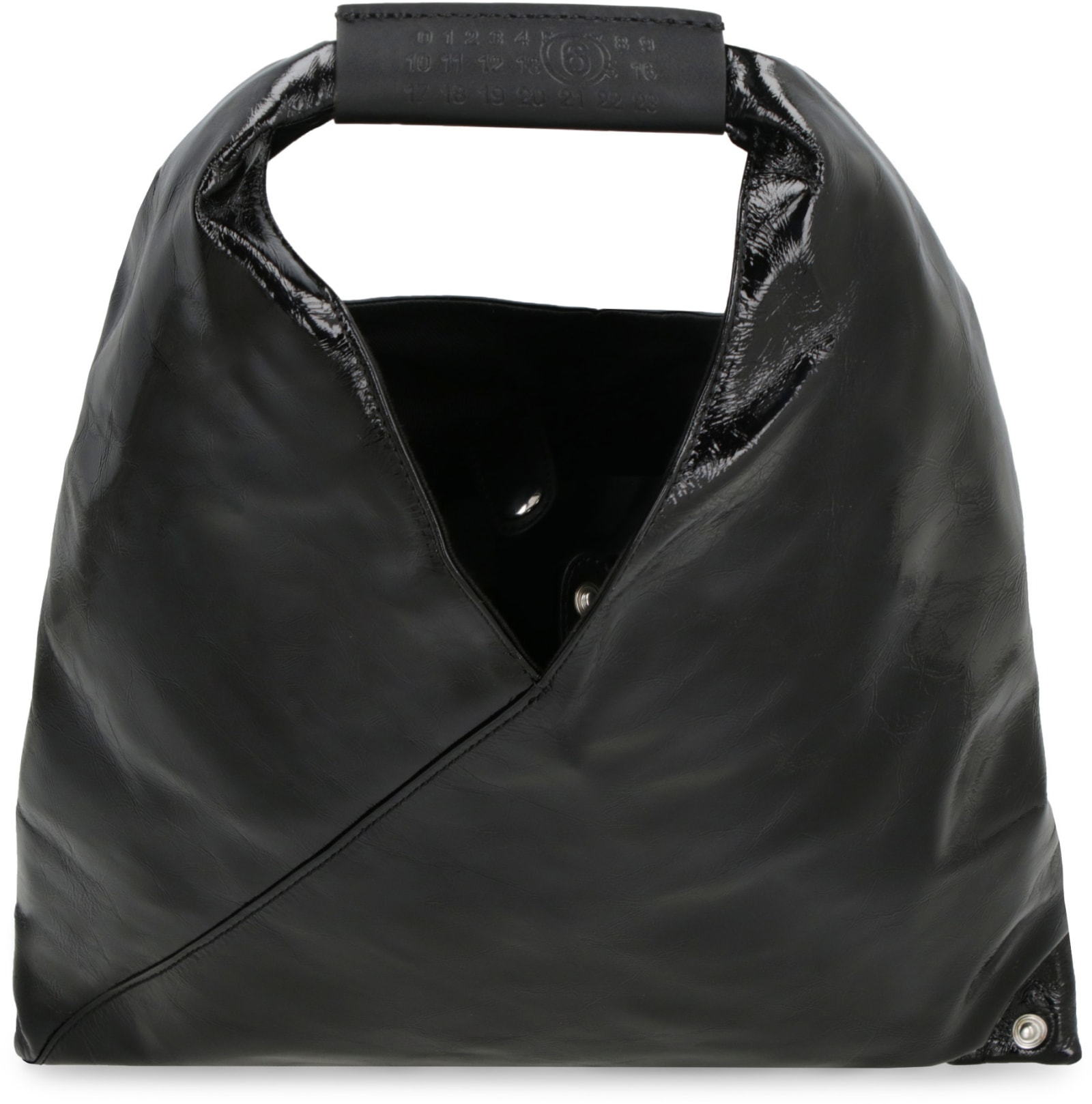Shop Mm6 Maison Margiela Japanese Leather Handbag In Black