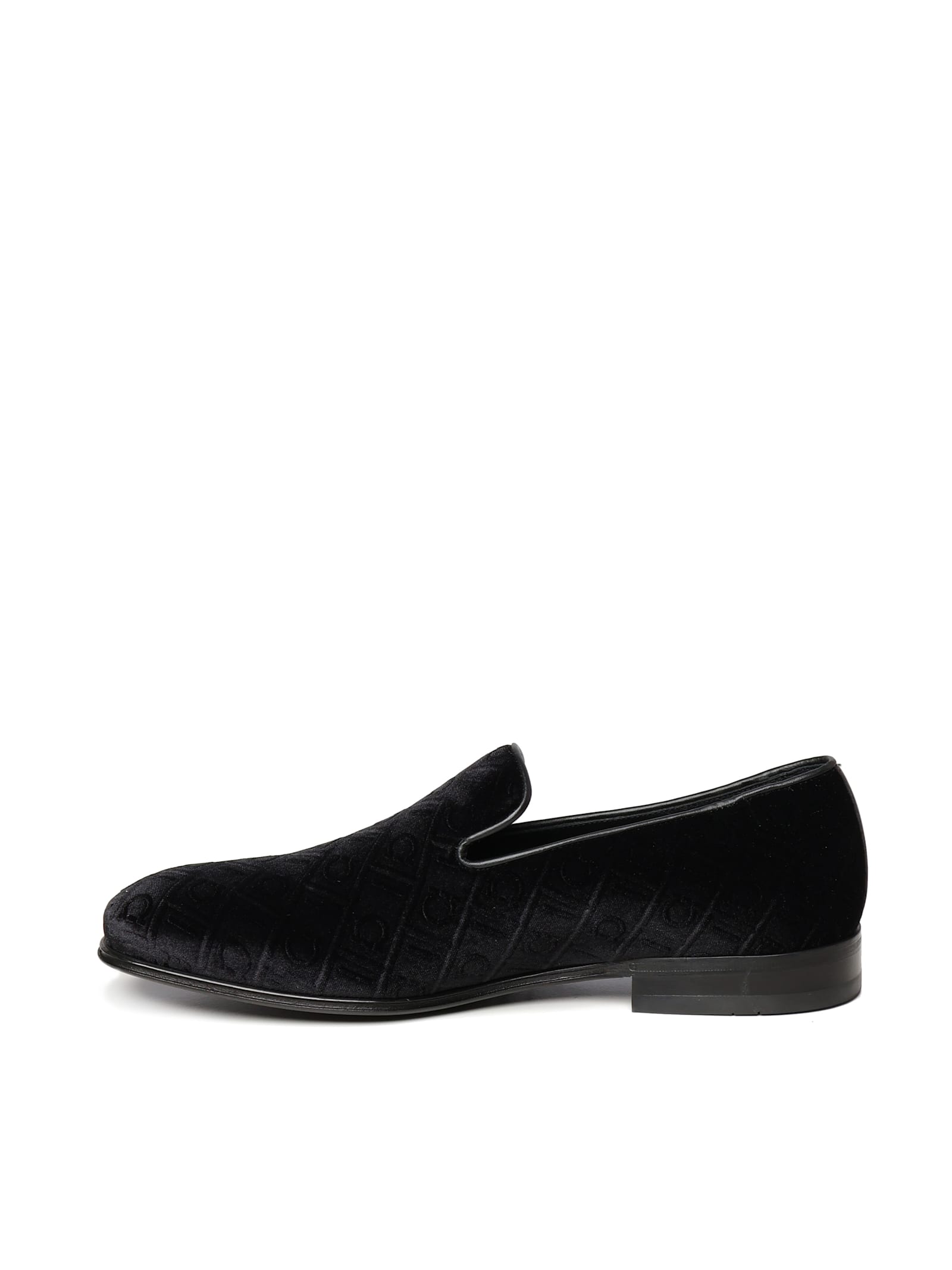 Ferragamo Velvet Loafers In Black