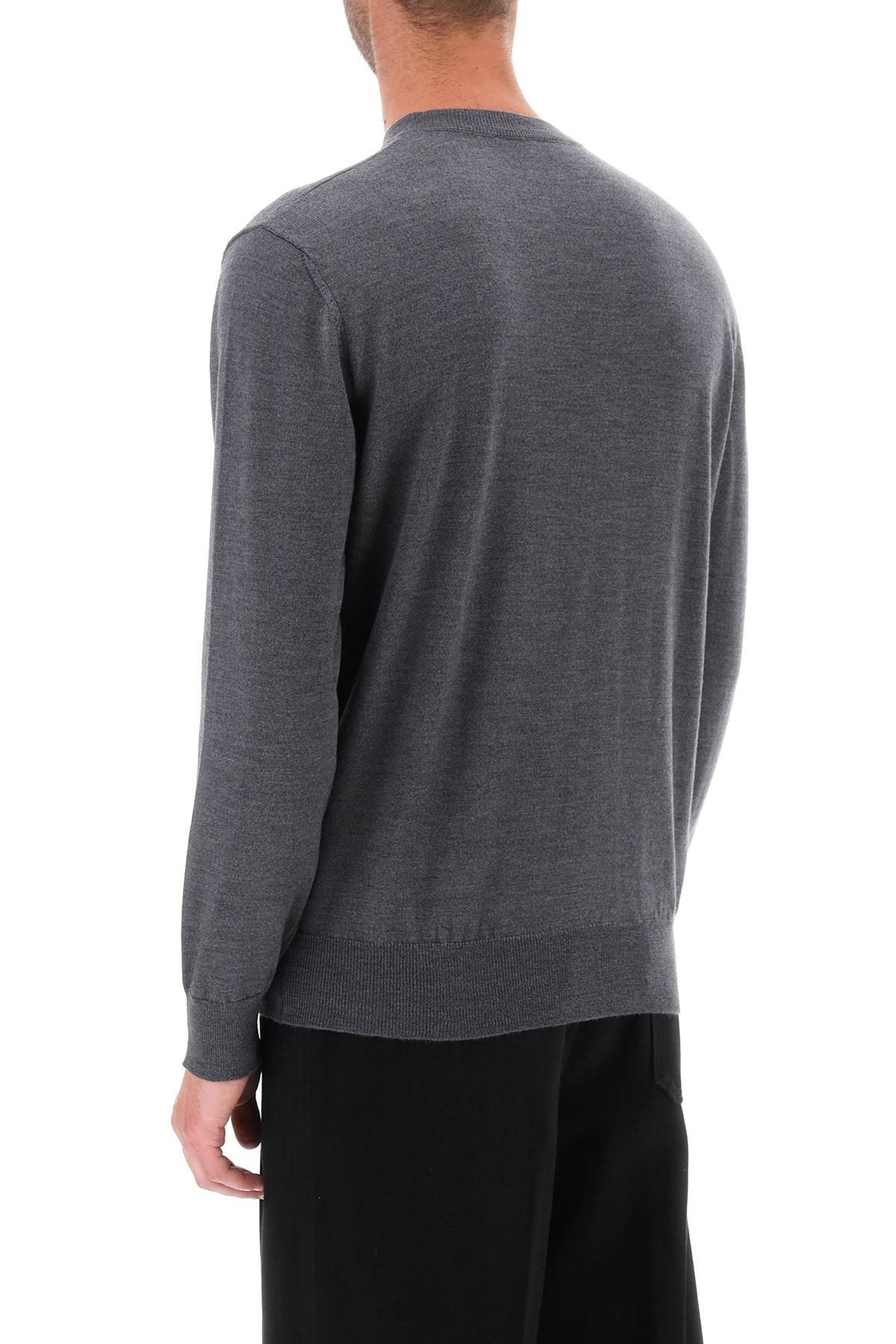 Shop Dsquared2 D2 Leaf Wool Sweater In Dark Grey (grey)