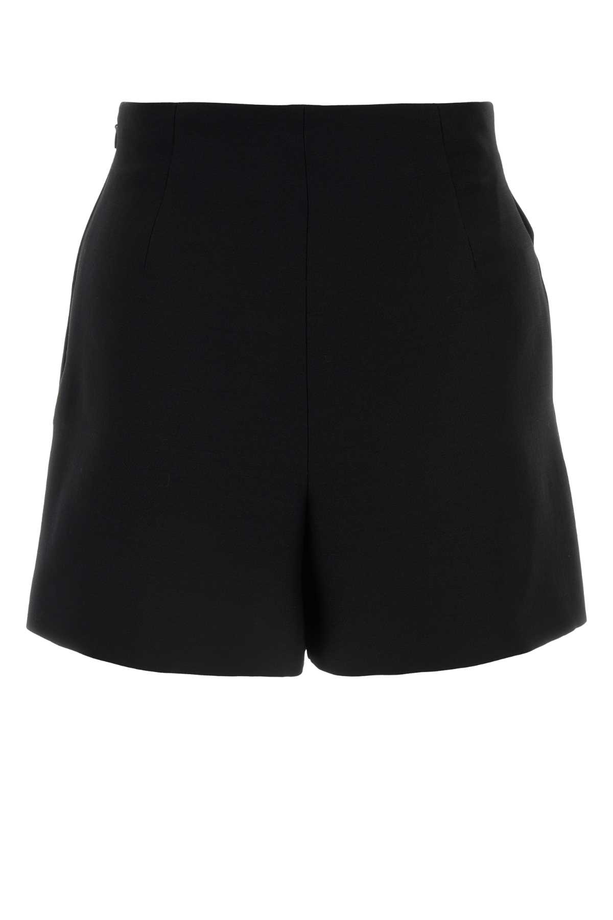 Valentino Black Crepe Couture Shorts In Nero