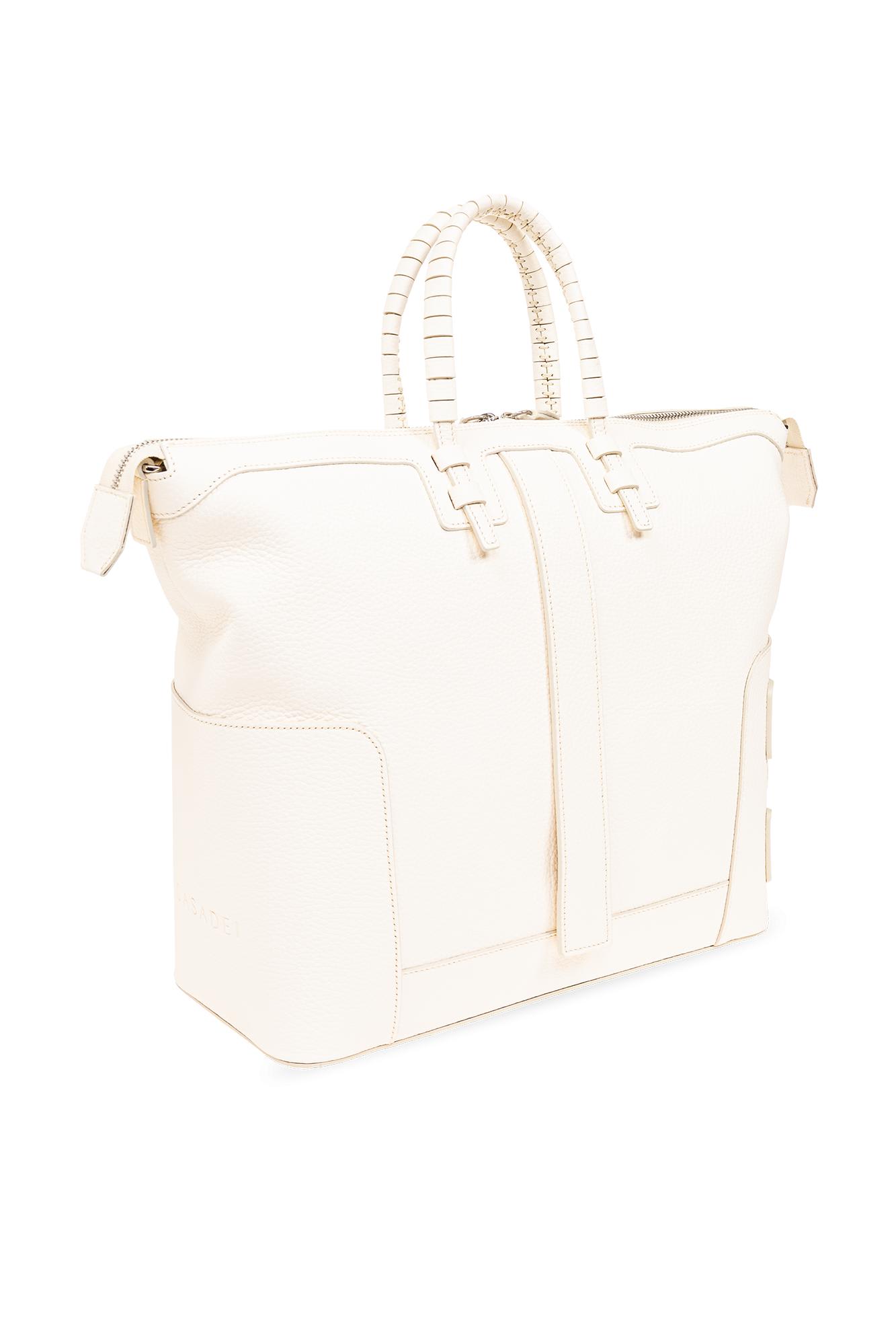 Shop Casadei C-style Shopper Bag In Offwhite