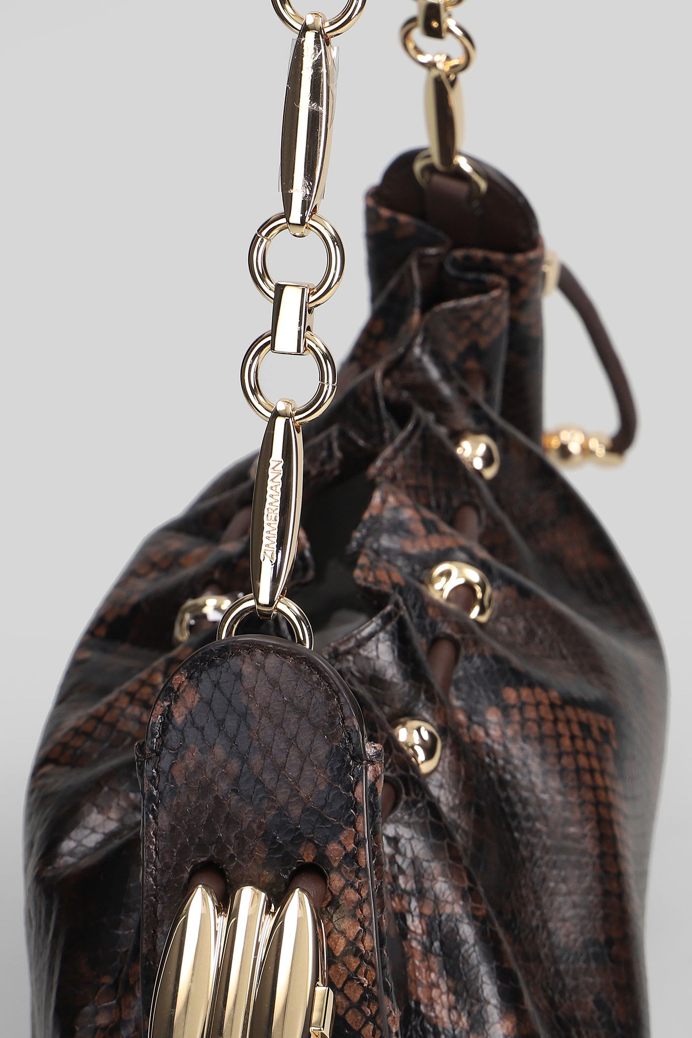 Zimmermann Halcyon Shoulder Bag In Brown Leather In Brown