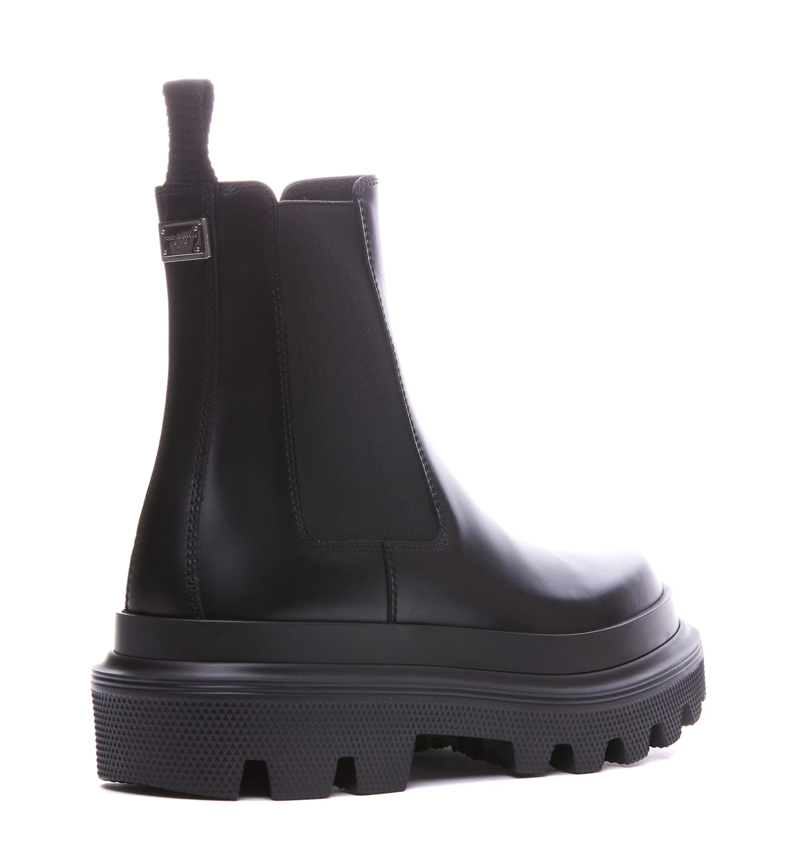 Shop Dolce & Gabbana Leather Chelsea Boots In Black