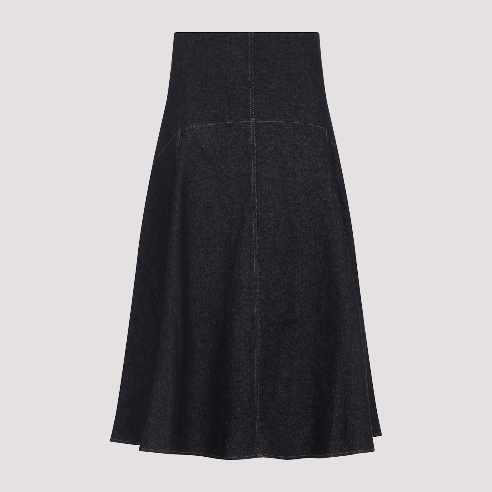 Jacquemus Triangle De-nimes Midi Skirt Women In Blue