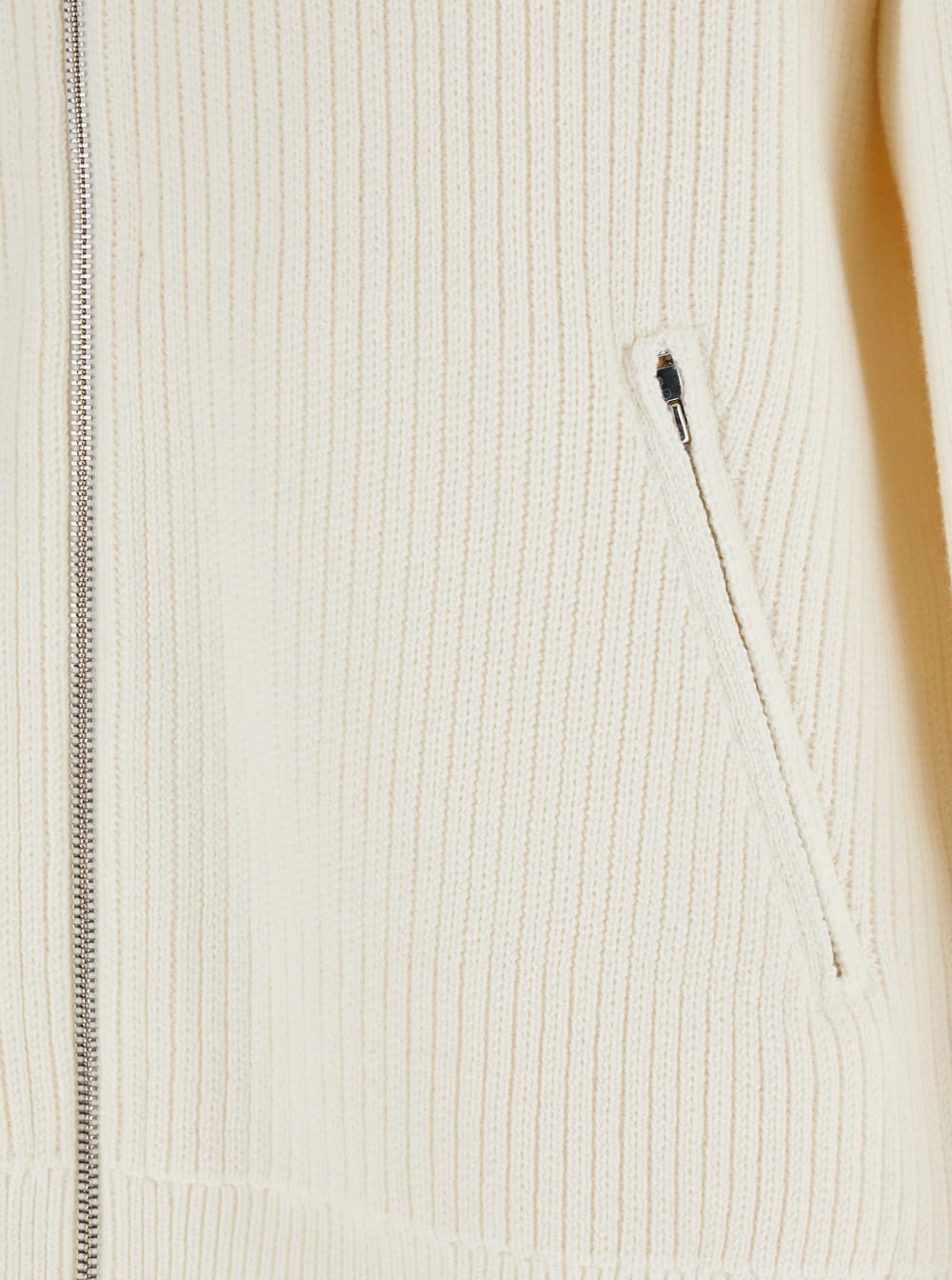 Theory White Jacket With Mandarin Collar And Two Front Zipped Pockets In White