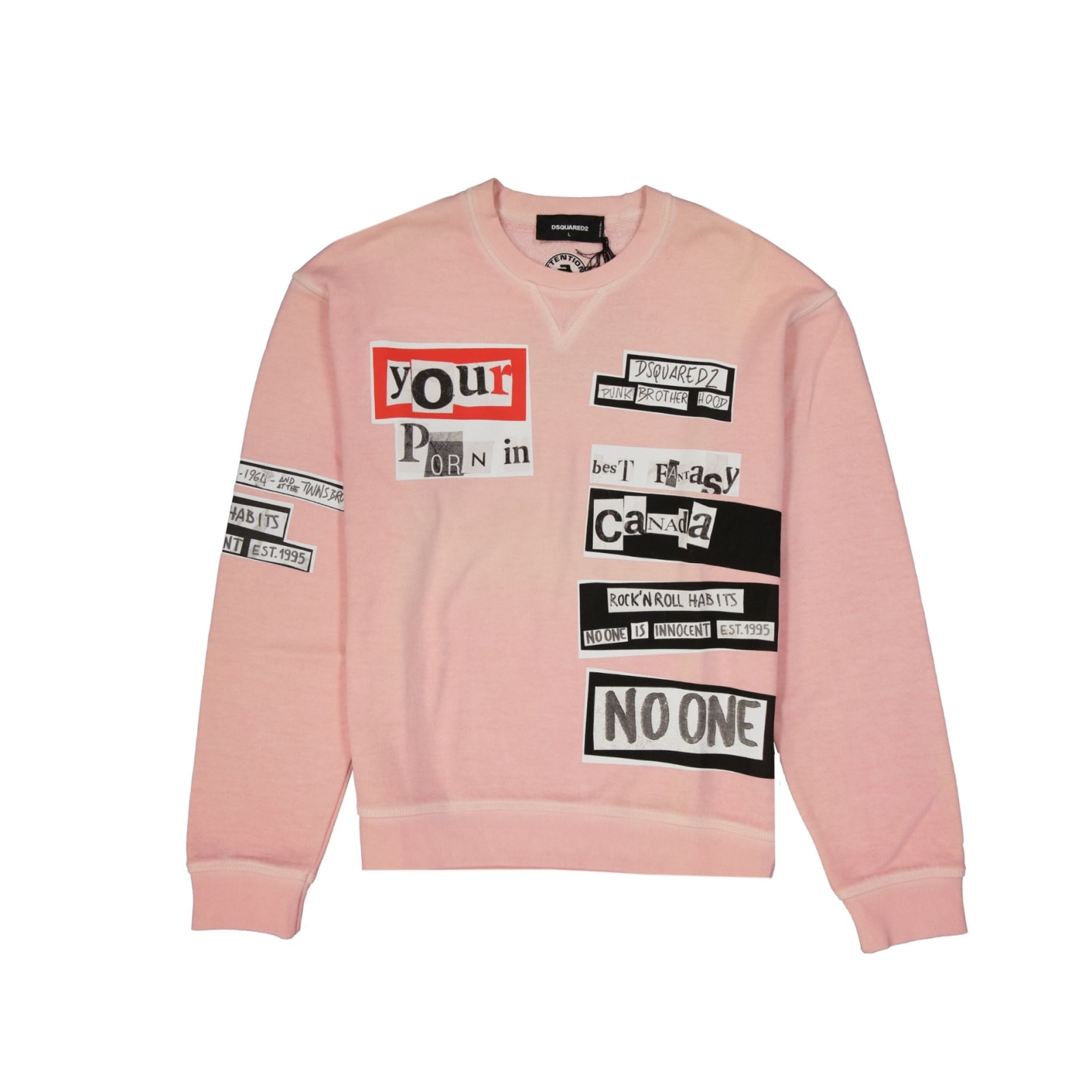 Shop Dsquared2 Cotton Printed Sweatshirt In Pink