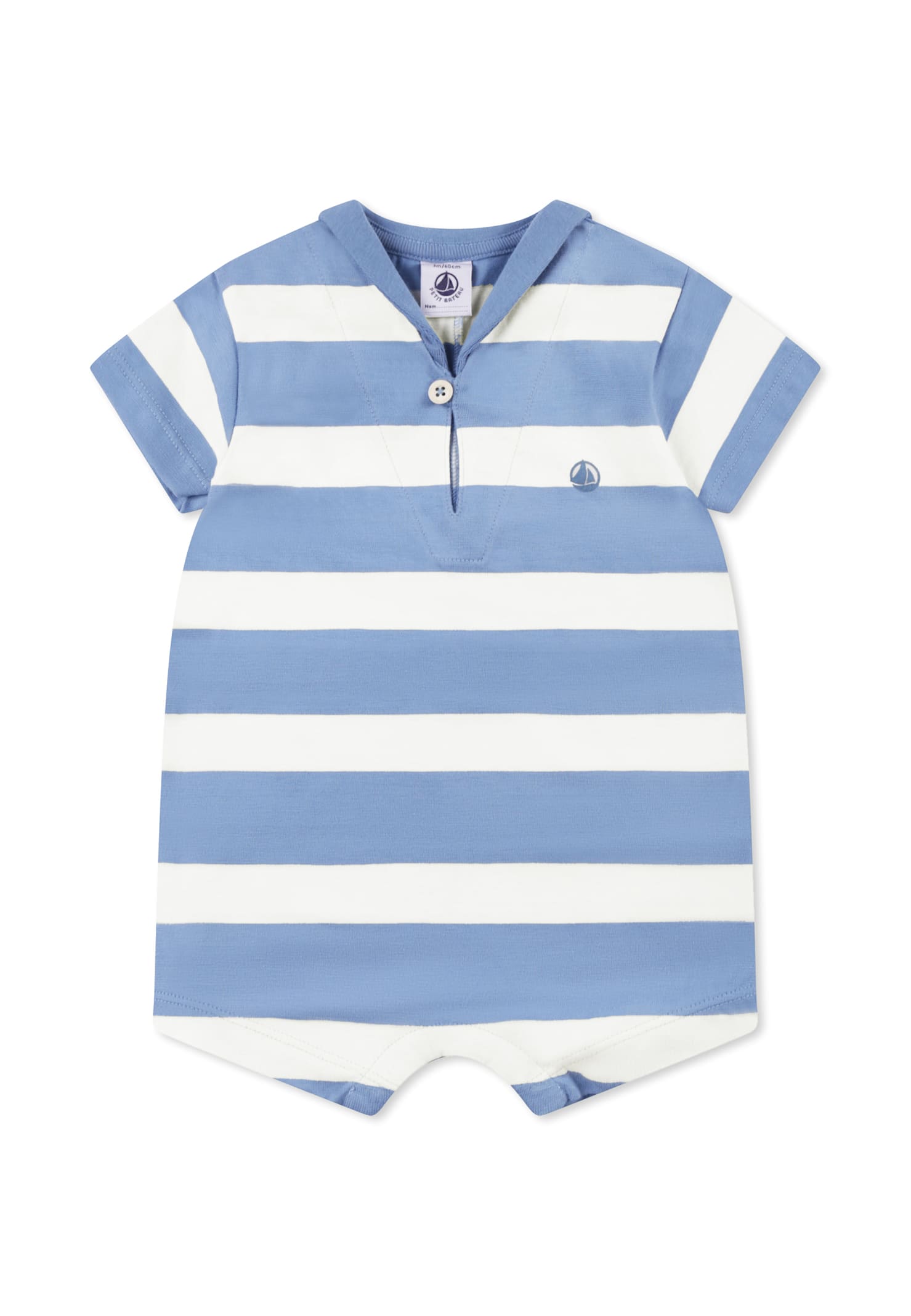 Petit Bateau Light Blue Romper Set For Baby Boy