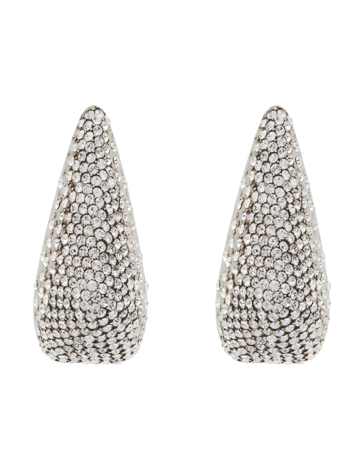 Shop Alexander Mcqueen Antiqued Silver Jewelled Claw Earrings