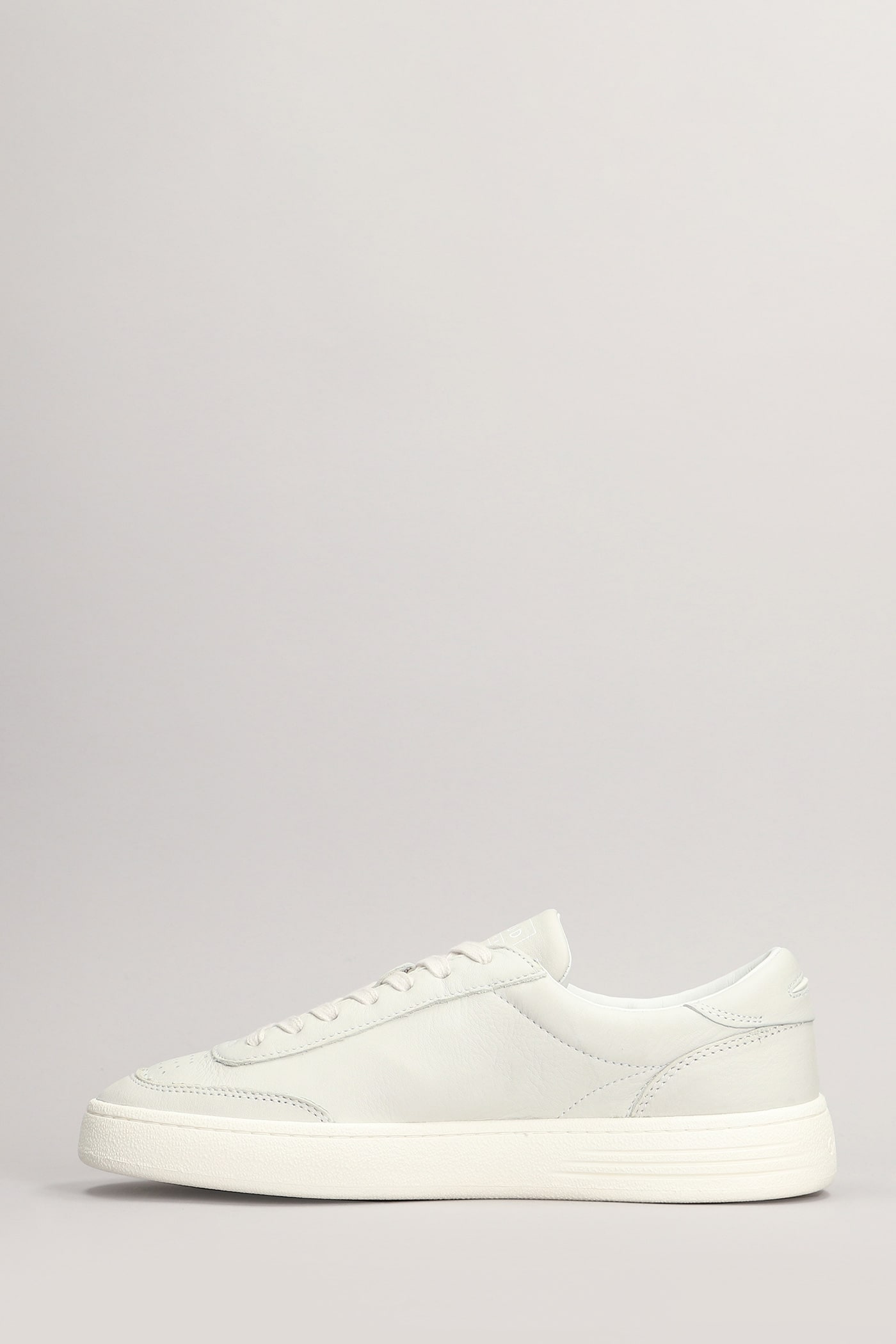 Shop Ghoud Lindo Low Sneakers In Grey Leather In Sand