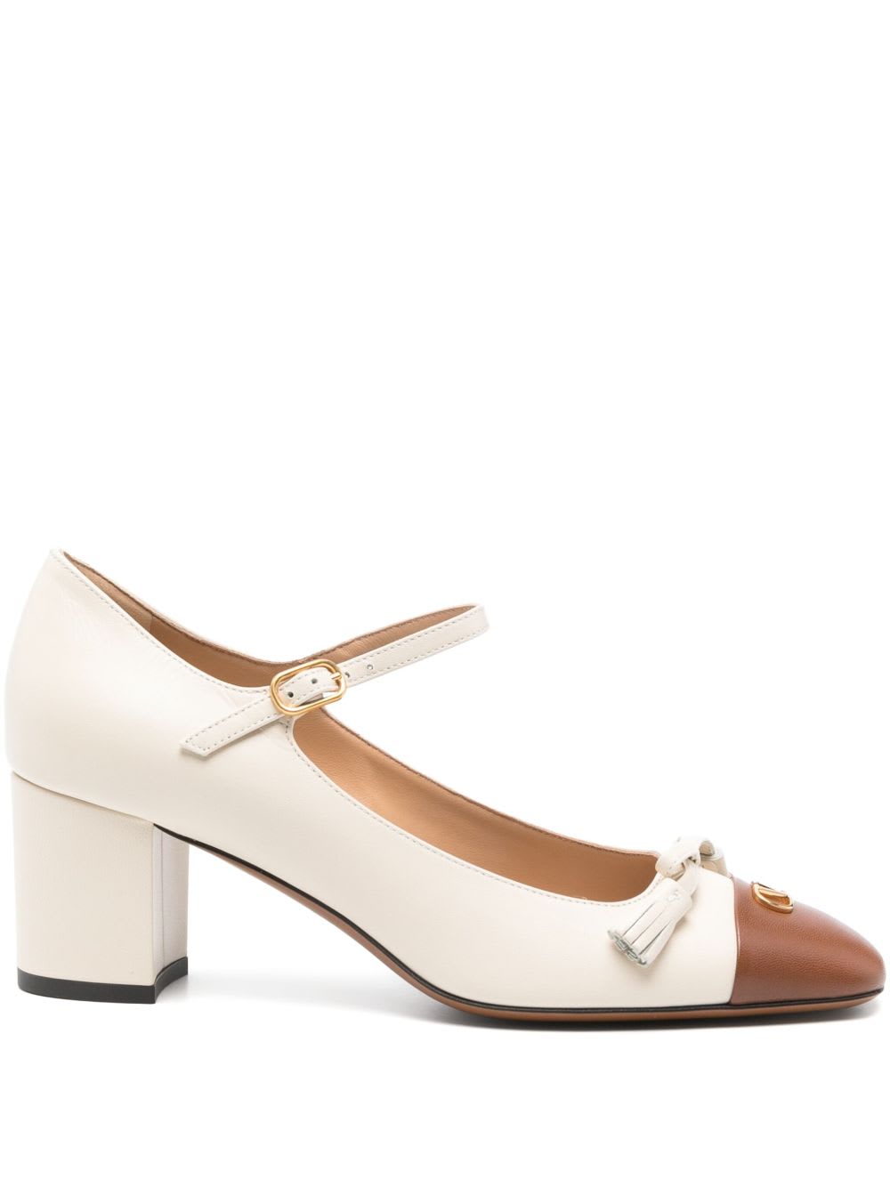 Valentino Garavani 60mm Block Heel Pumps With Tassels In White