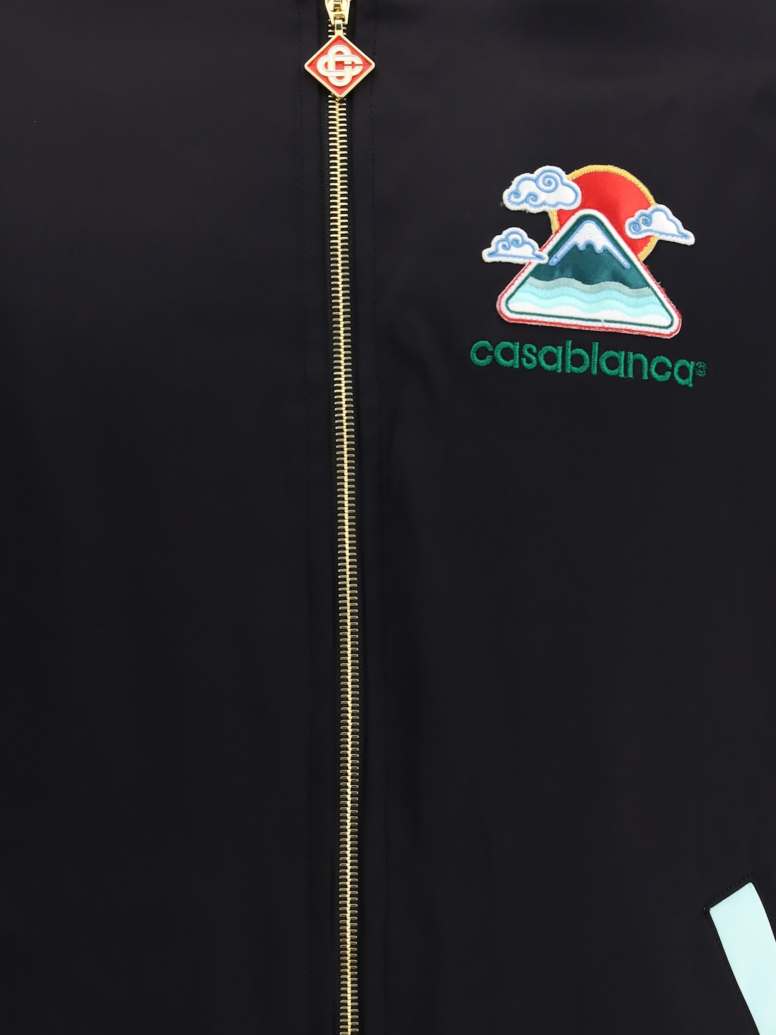 Casablanca Quilted Colour-block Satin Track Jacket In Multi