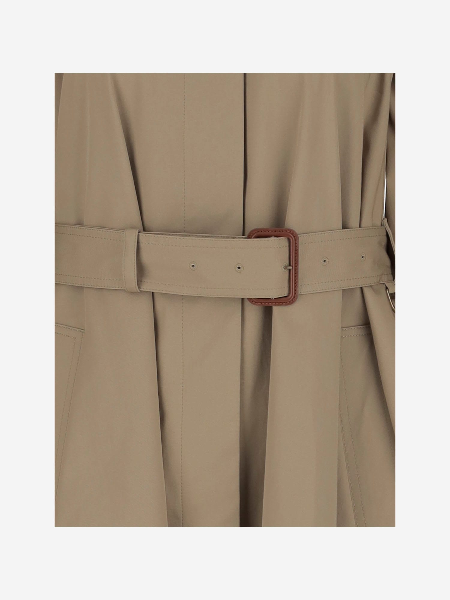 Shop Chloé Long Trench Coat Made Of Cotton Gabardine