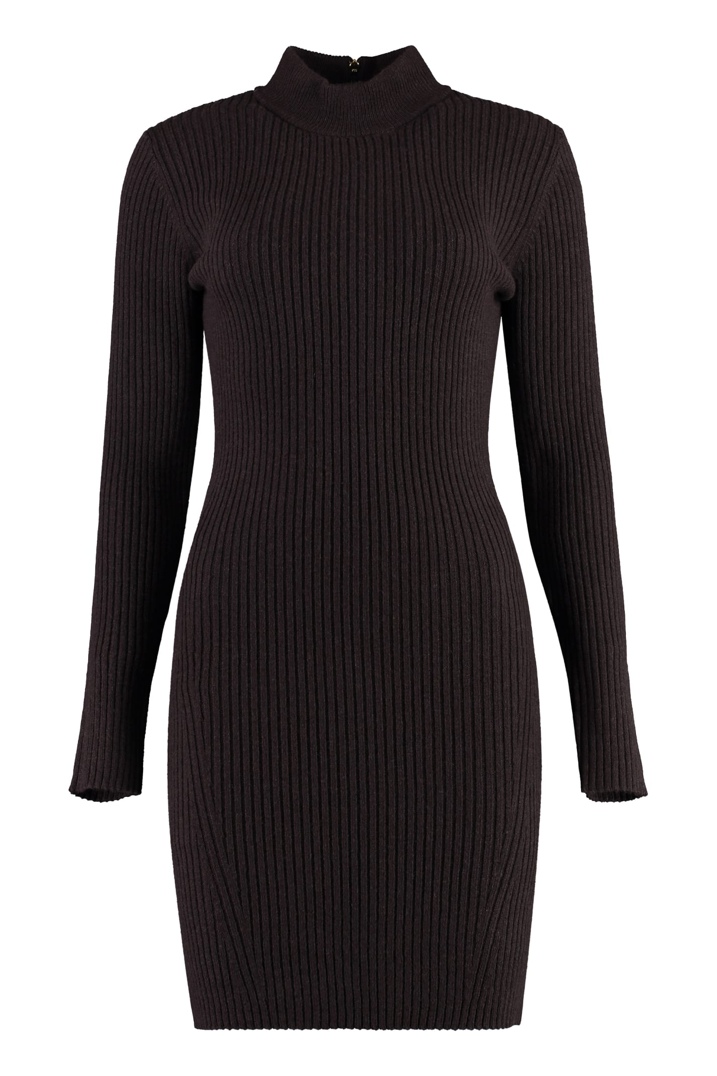 Shop Michael Michael Kors Wool-blend Dress In Brown
