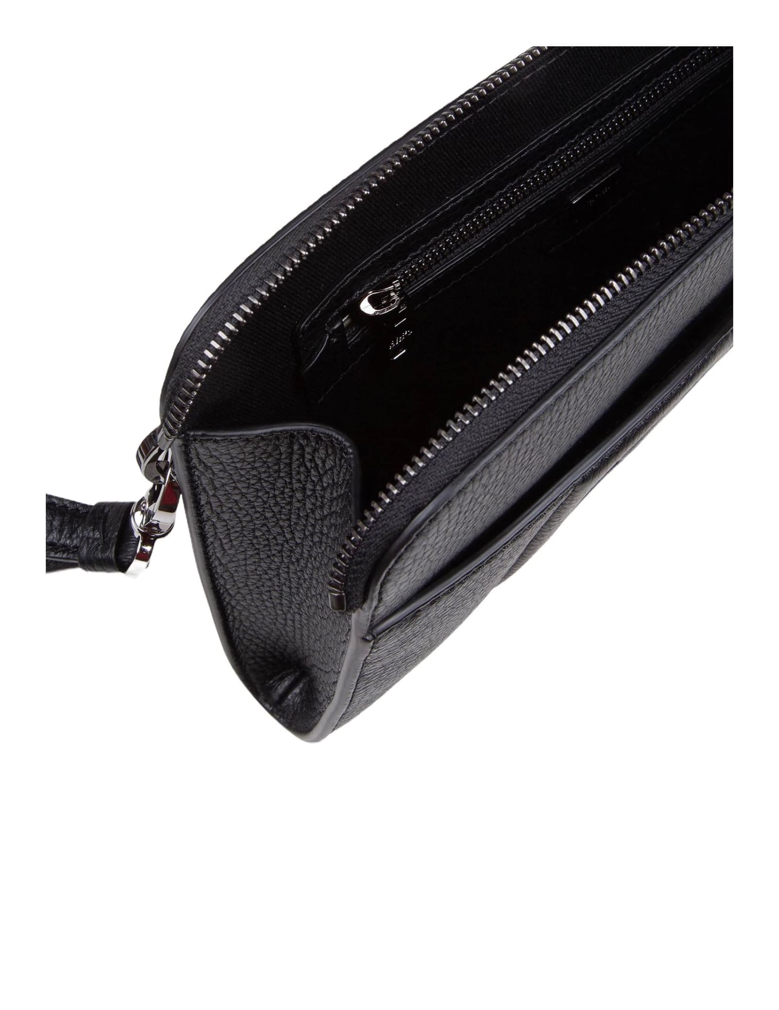 Shop Dolce & Gabbana Black Deer Leather Clutch