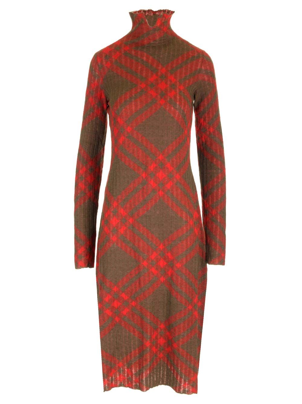 Shop Burberry Lightweight Knit Dress In Red