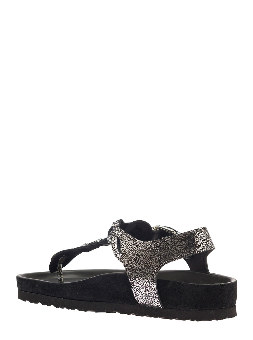 Shop Isabel Marant Brook Silver Sandals With Braided Design In Metallic Leather Woman