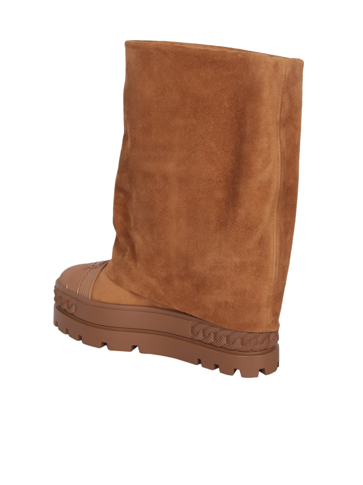Shop Casadei Renna Suede Boots In Brown